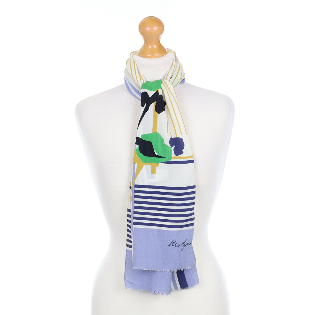 Molyneux Floral & Stripe Silk Scarf