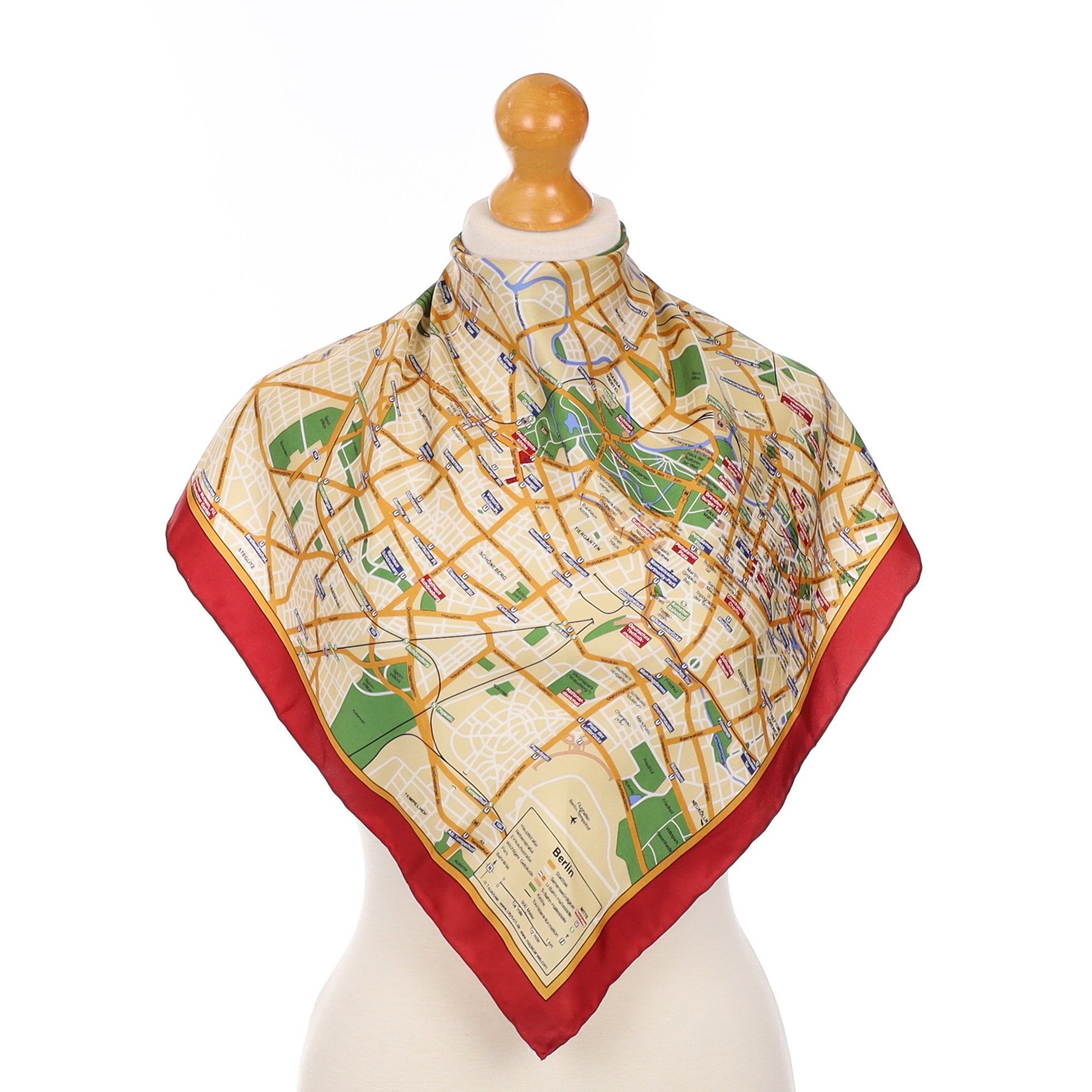 Road Map of Berlin Silk Scarf