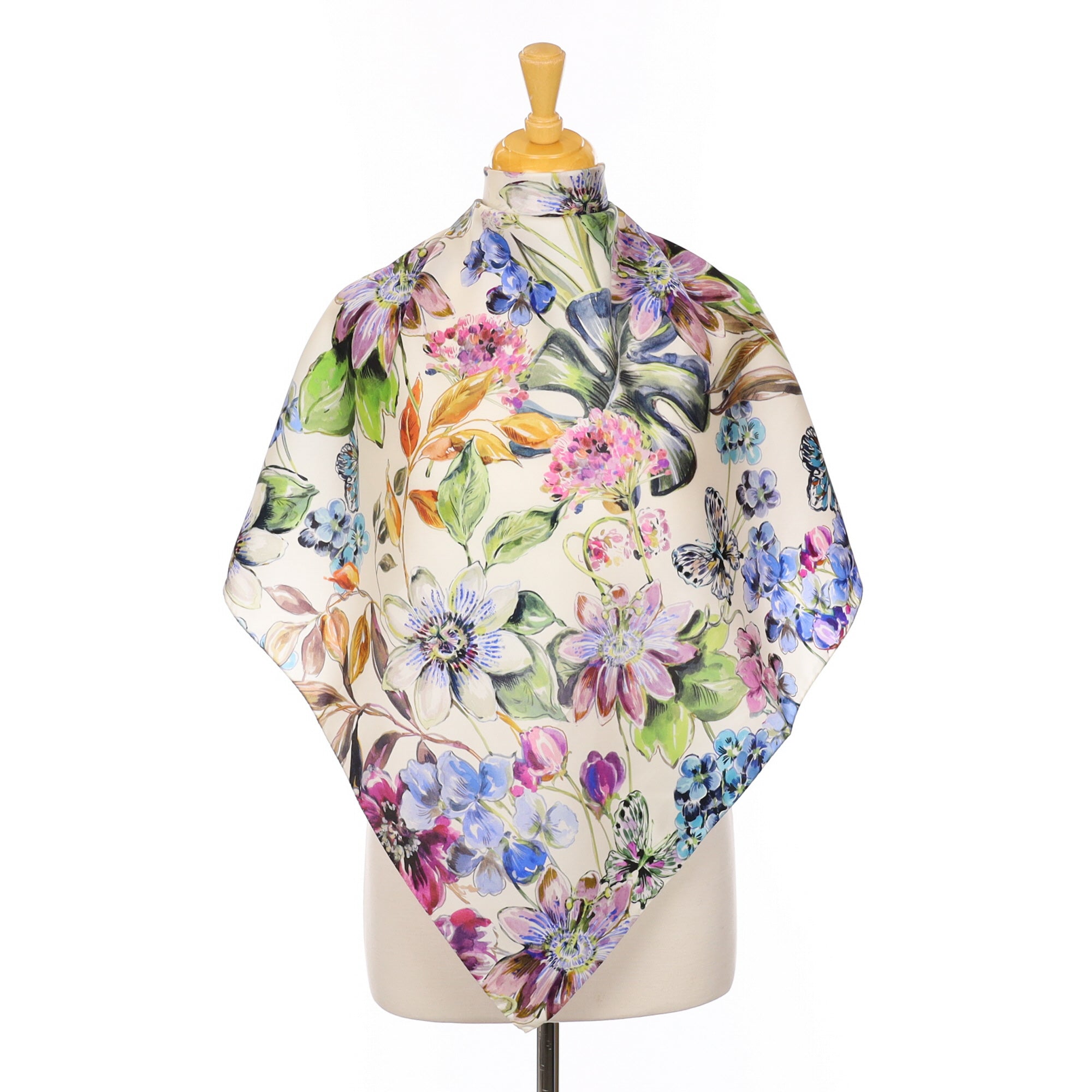Immaculate Italian Contemporary Floral Silk Scarf