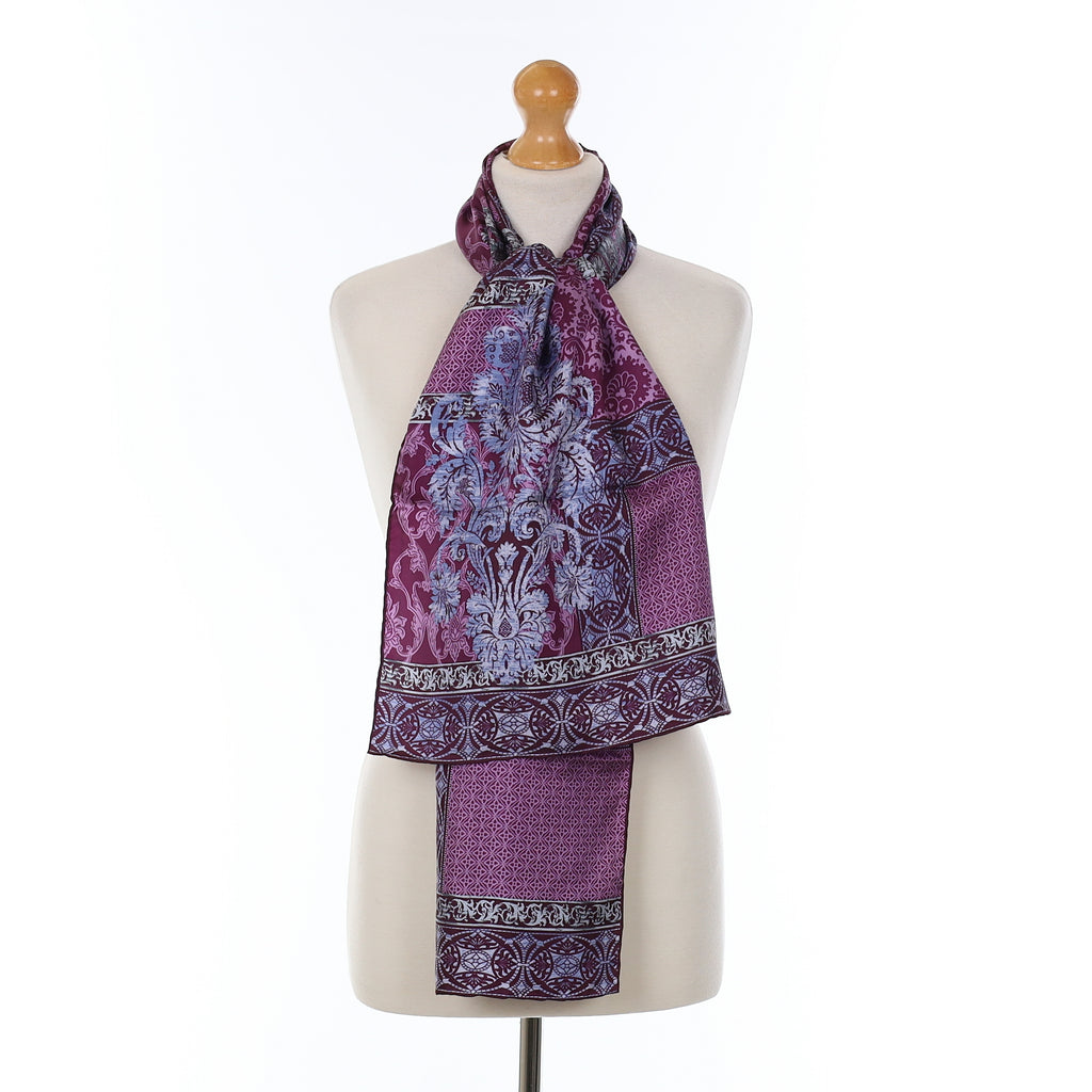 Purple Paisley Silk Scarf