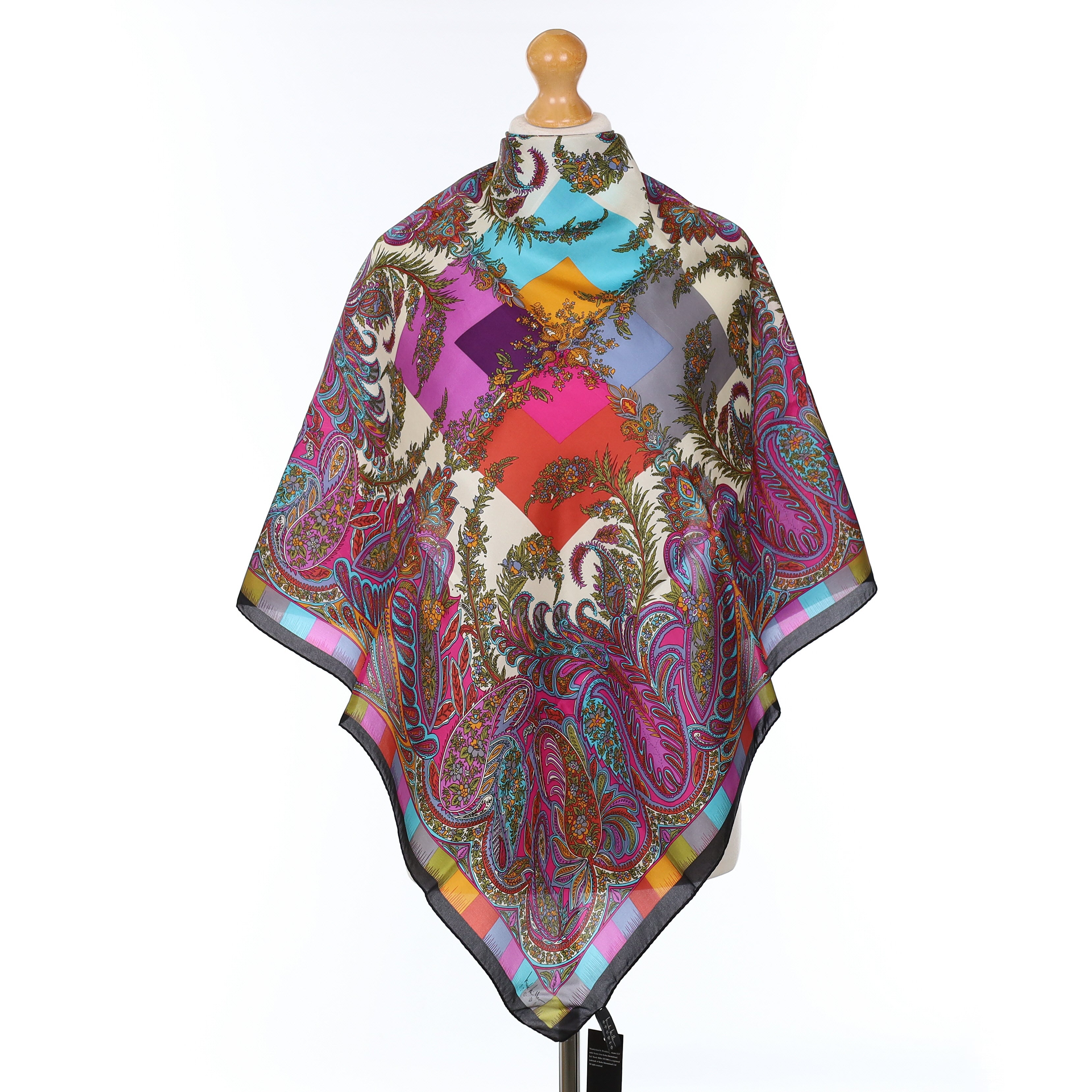 Nicole Miller Colourful Paisley Silk Scarf