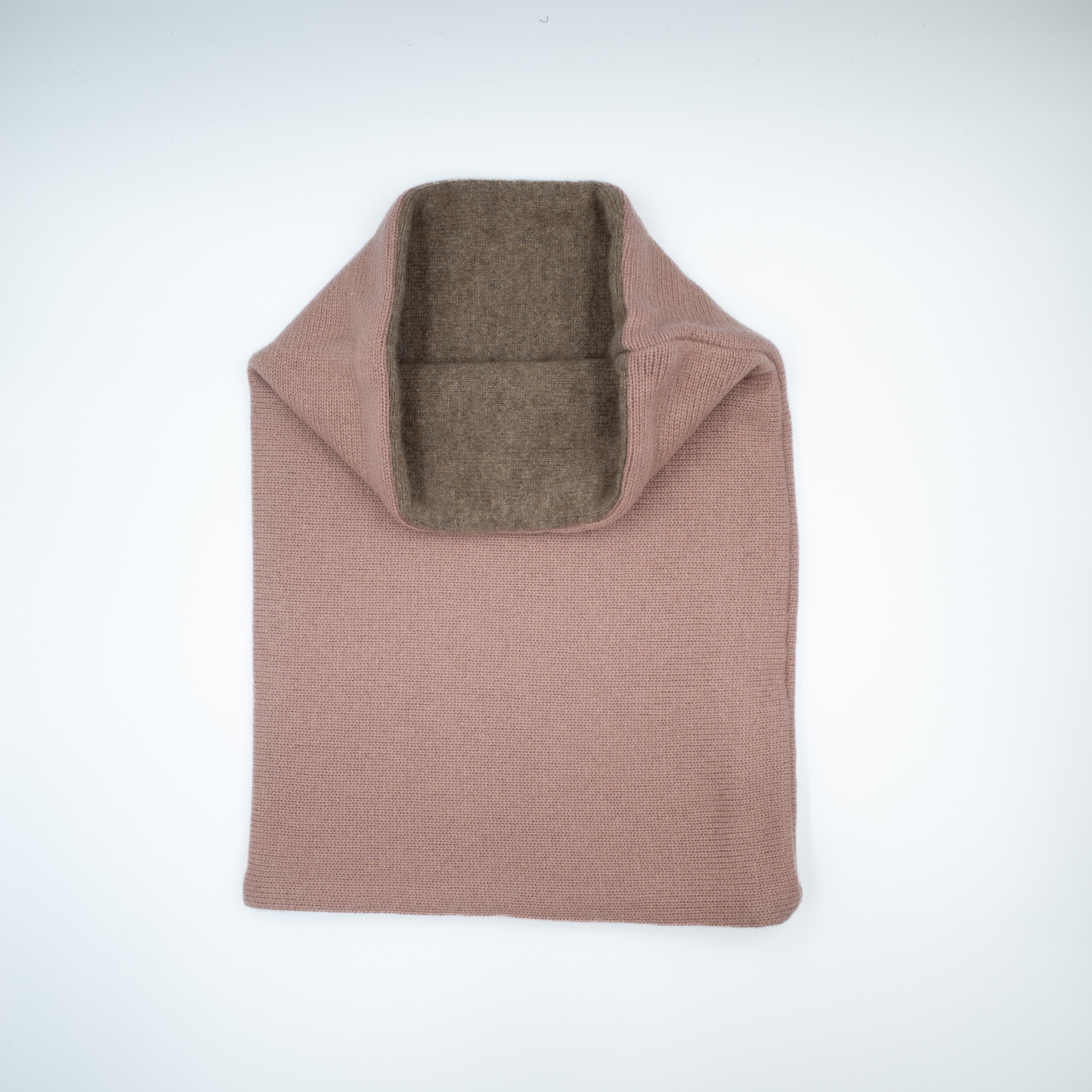 Nude Pink and Mouse Brown Luxury Double Layered Snood
