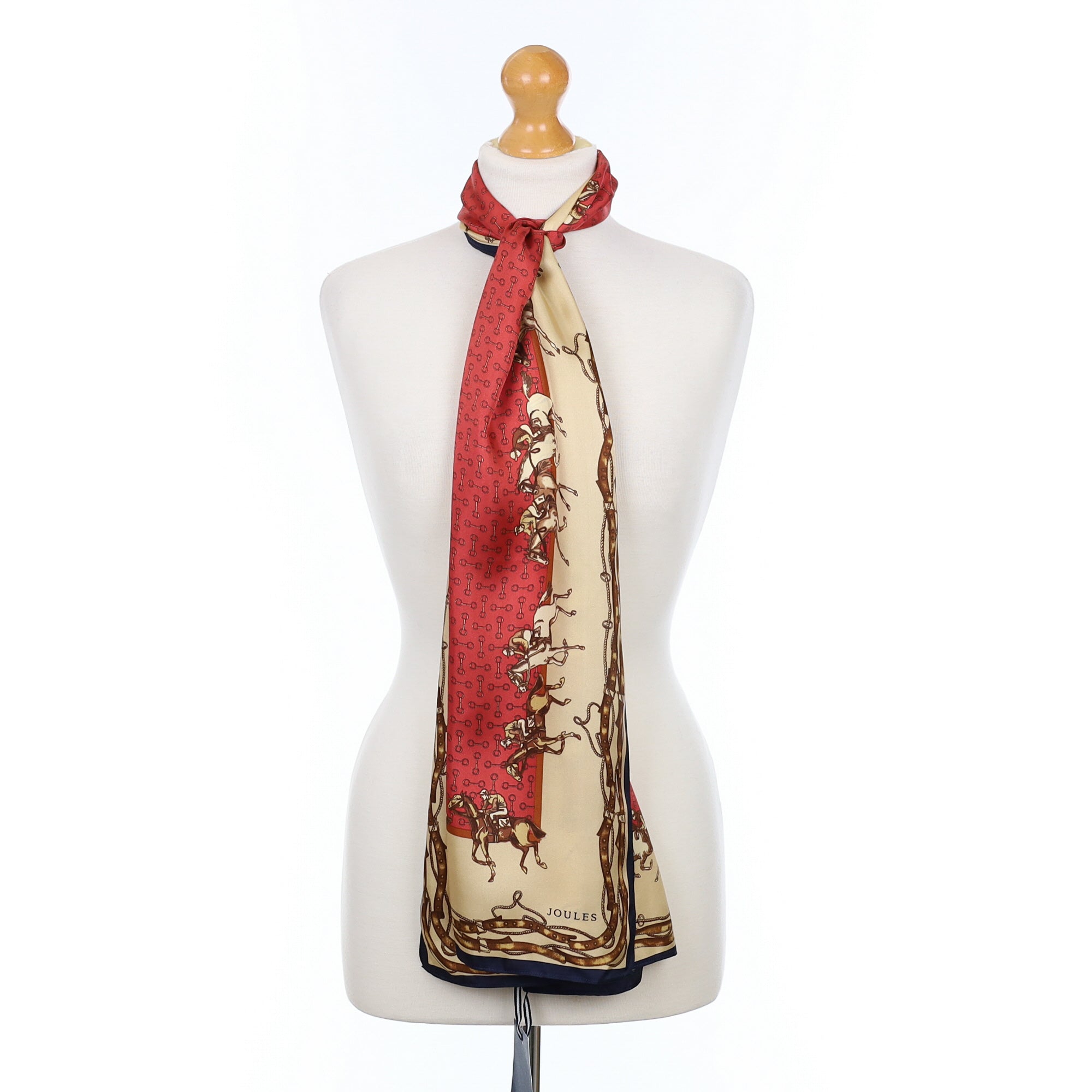 Brand New Joules Equestrian Long Silk Scarf