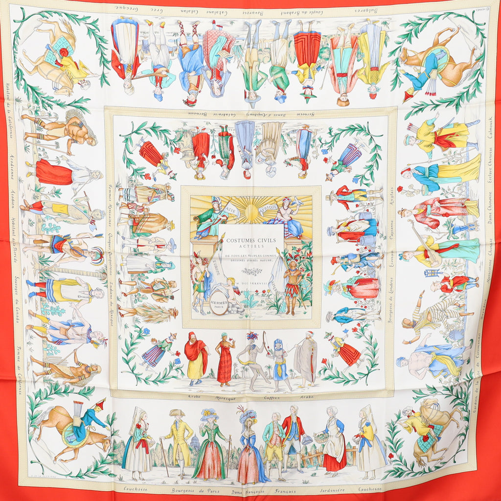 Pristine Hermès Costumes Civils Actuels Silk Scarf