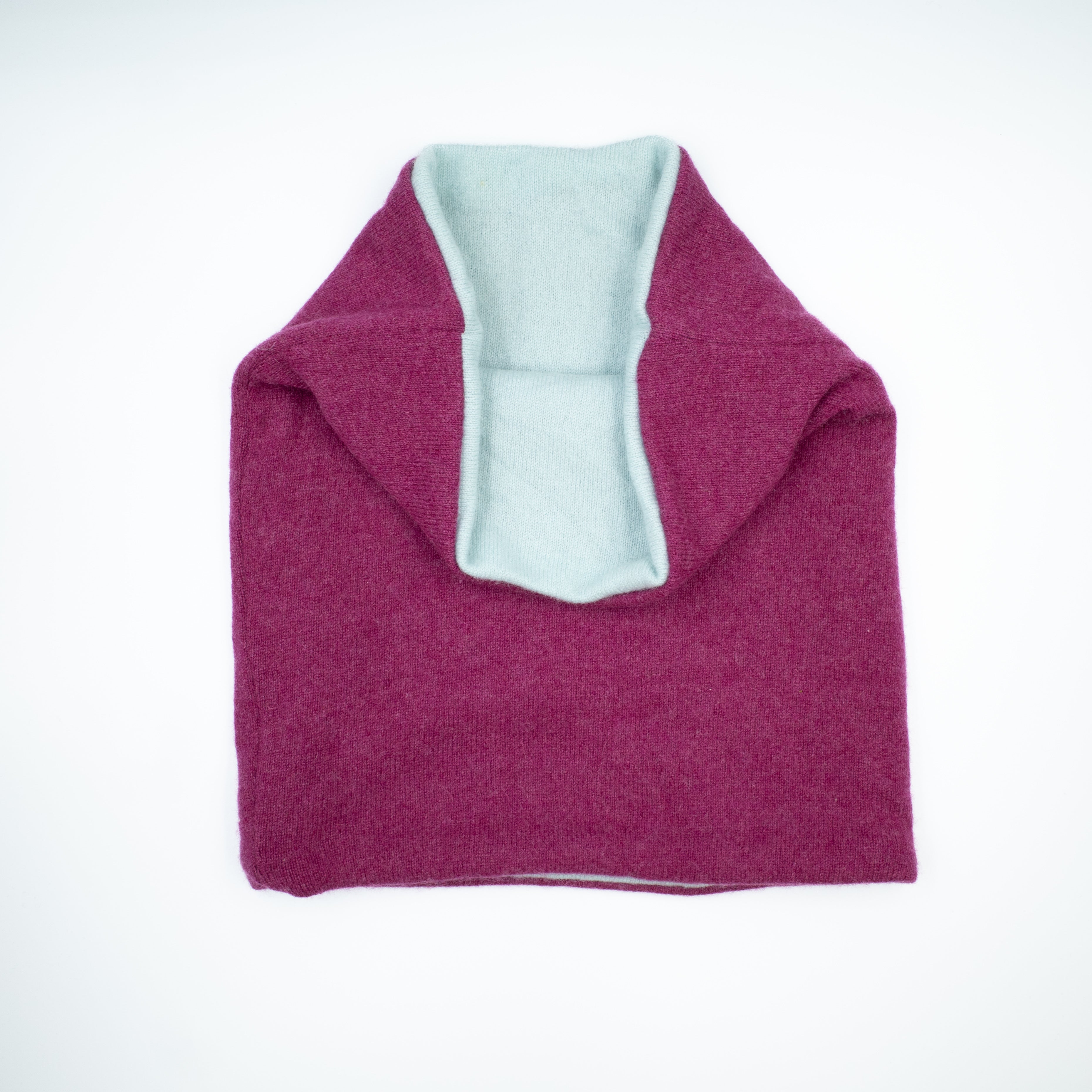 Magenta Purple and Pale Aqua Luxury Double Layered Snood