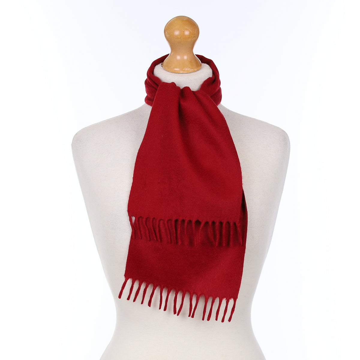Crimson Red Cashmere Woven Scarf