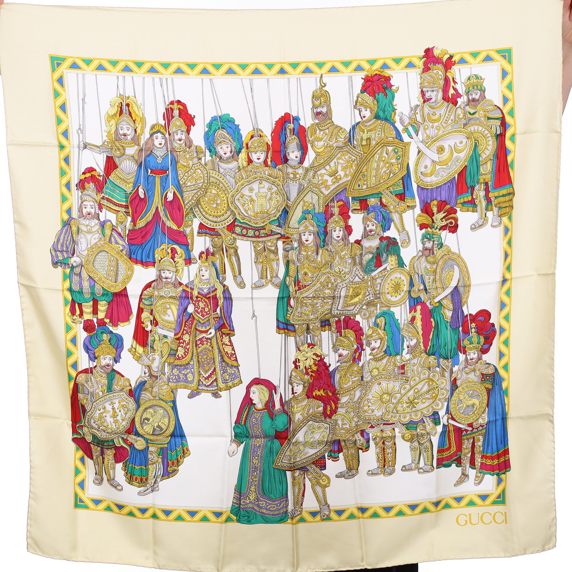 Brand New Gucci 1970’s Infantry Vintage Silk Scarf