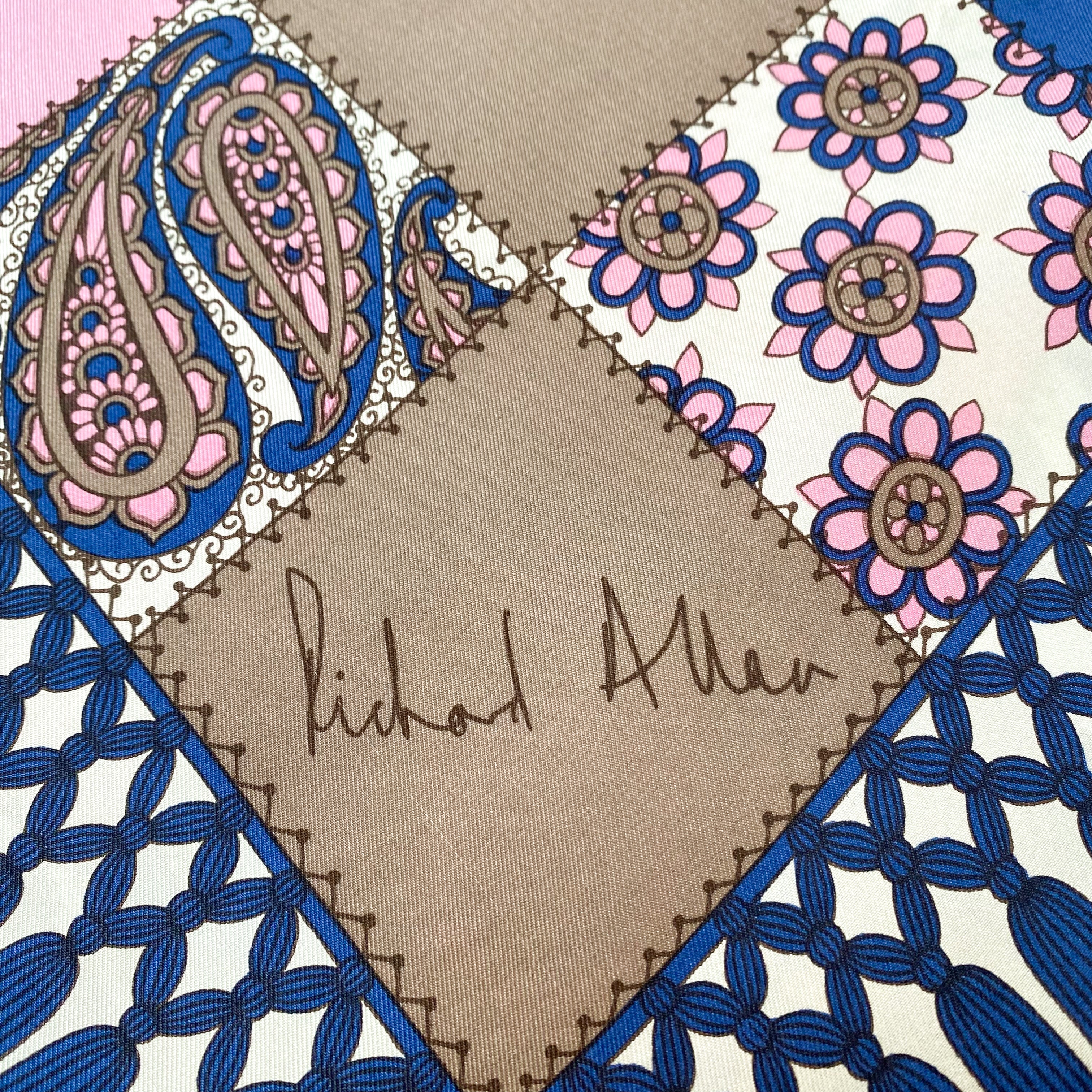 1970s Richard Allan Vintage Silk Scarf