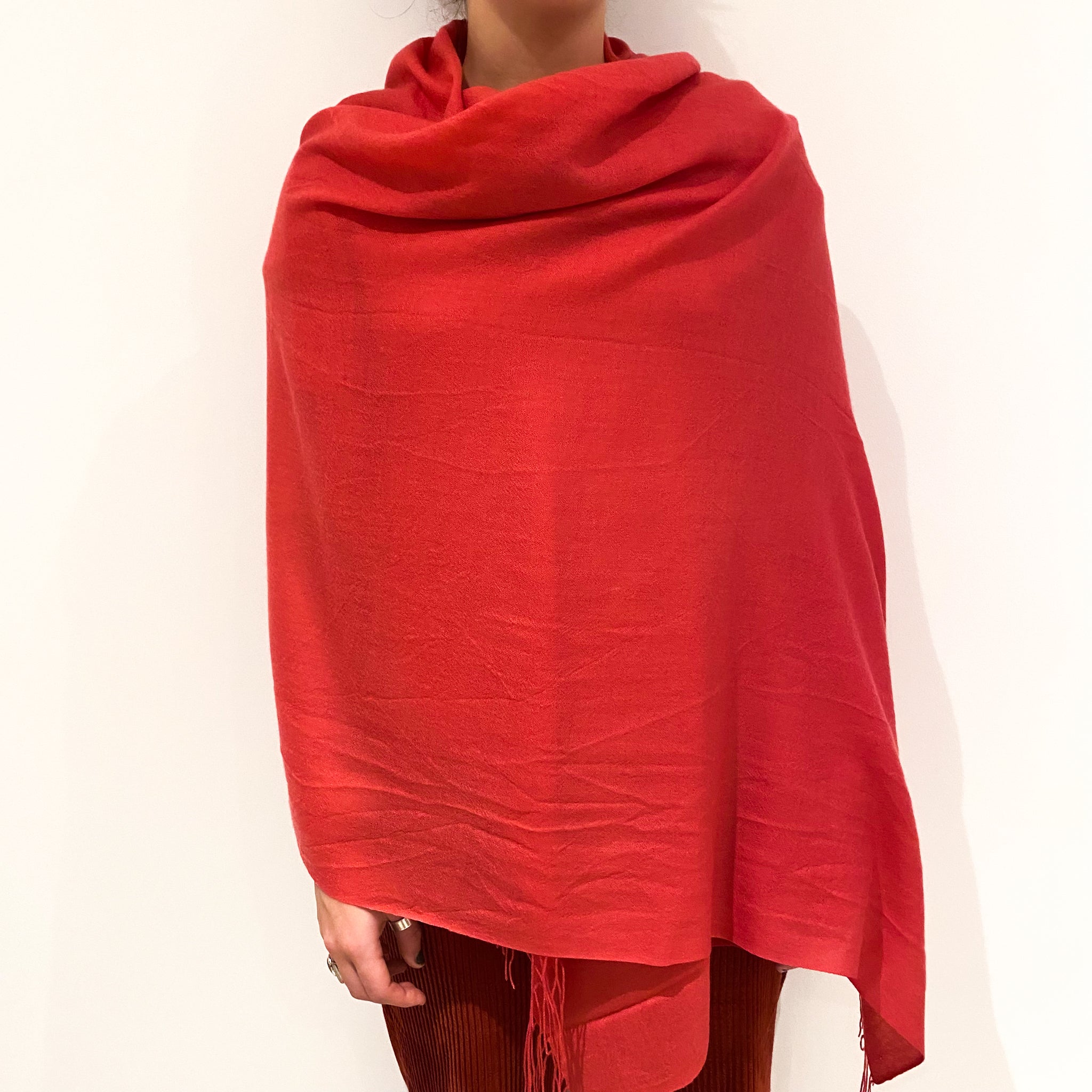 Strawberry Pink Brand New Cashmere Pashmina Scarf