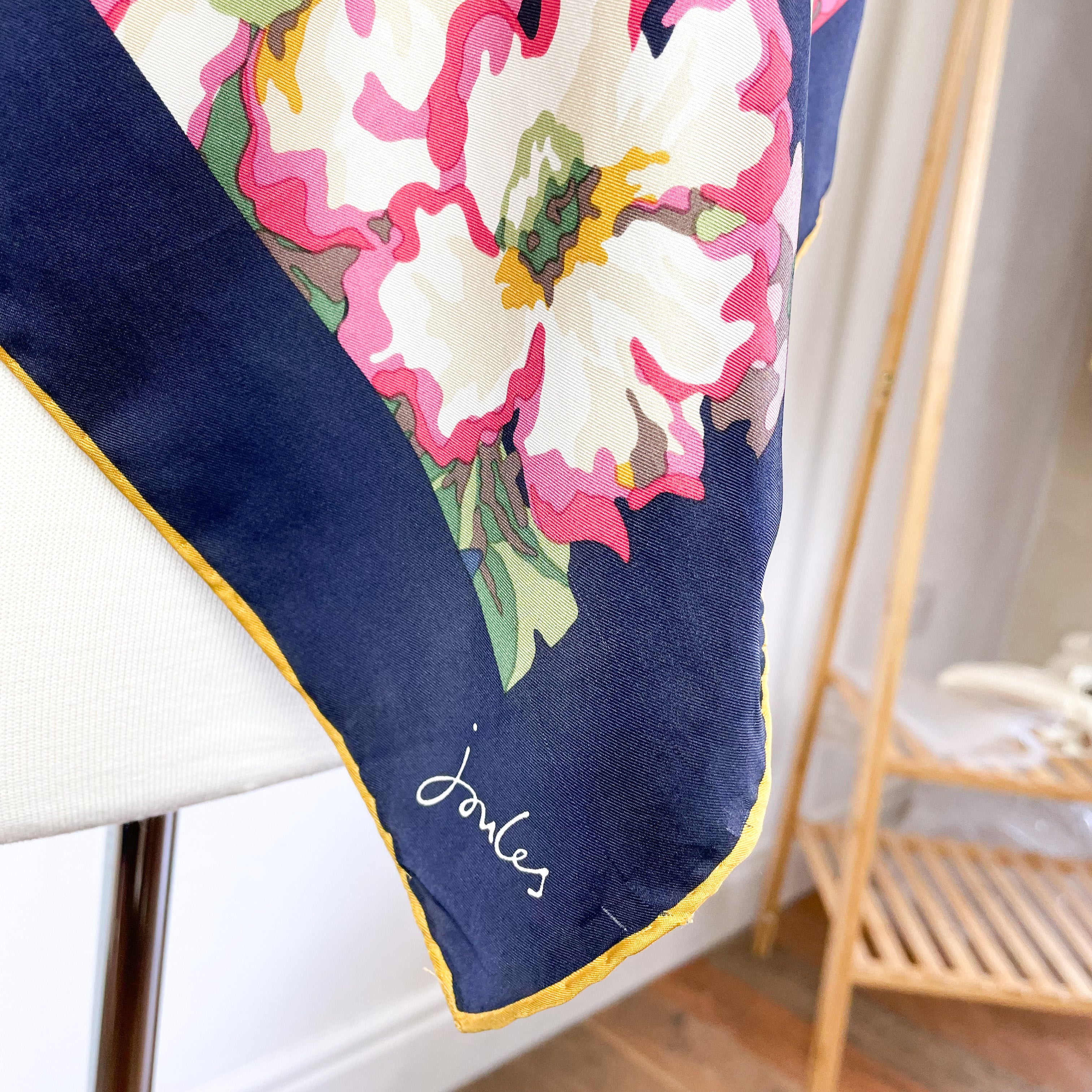 Joules Modern Floral Silk Scarf
