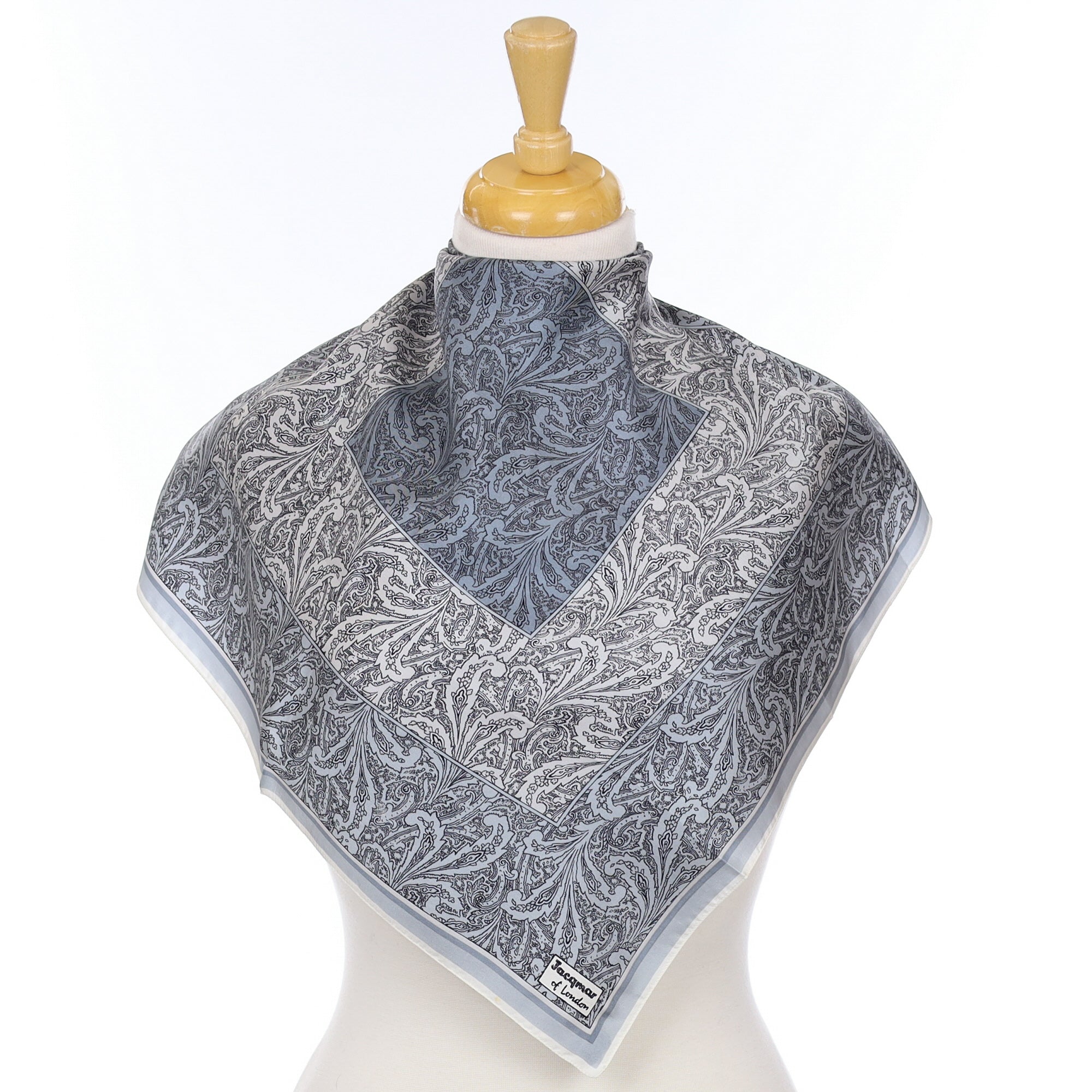 Jacqmar Blue Patterned Vintage Silk Scarf