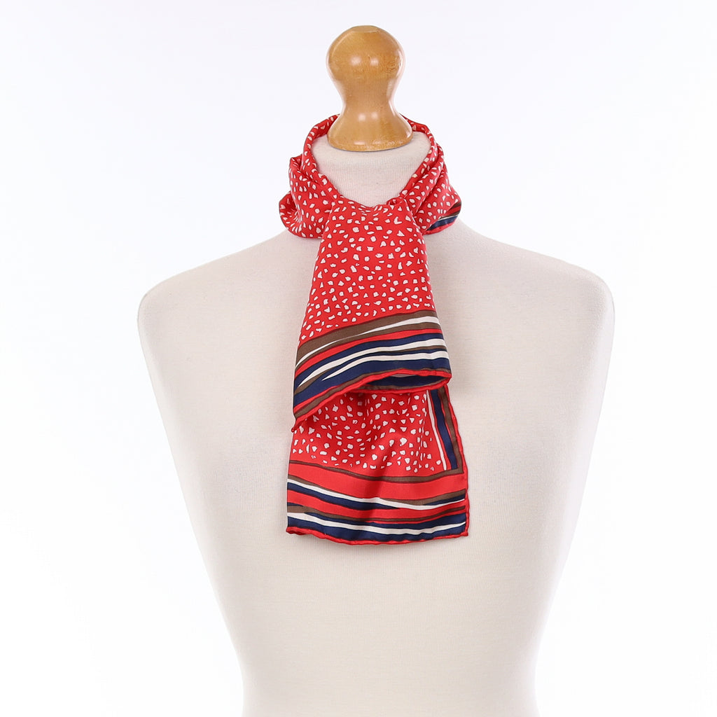 1970’s Richard Allan Red Vintage Silk Scarf
