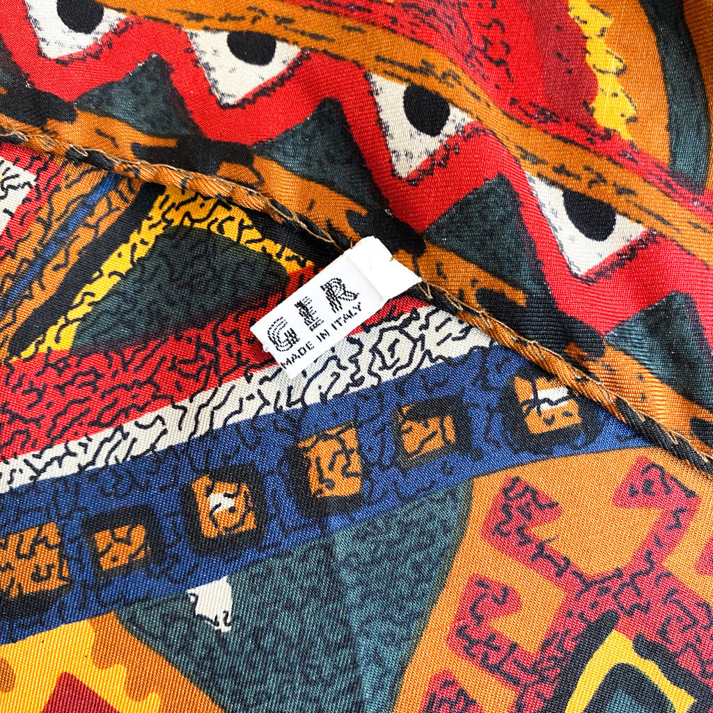 1970s Jaeger Vintage Silk Scarf