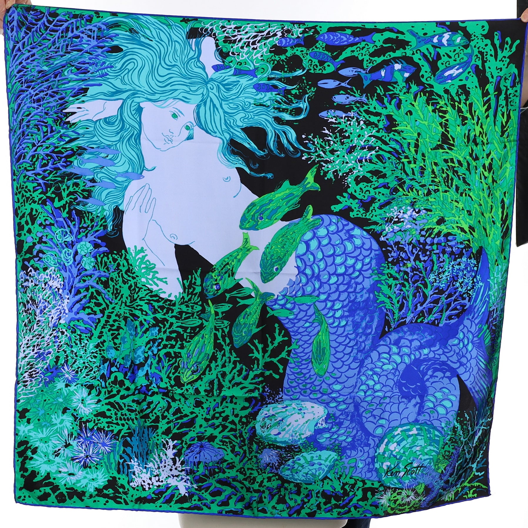 Ken Scott Abstract Silk Scarf