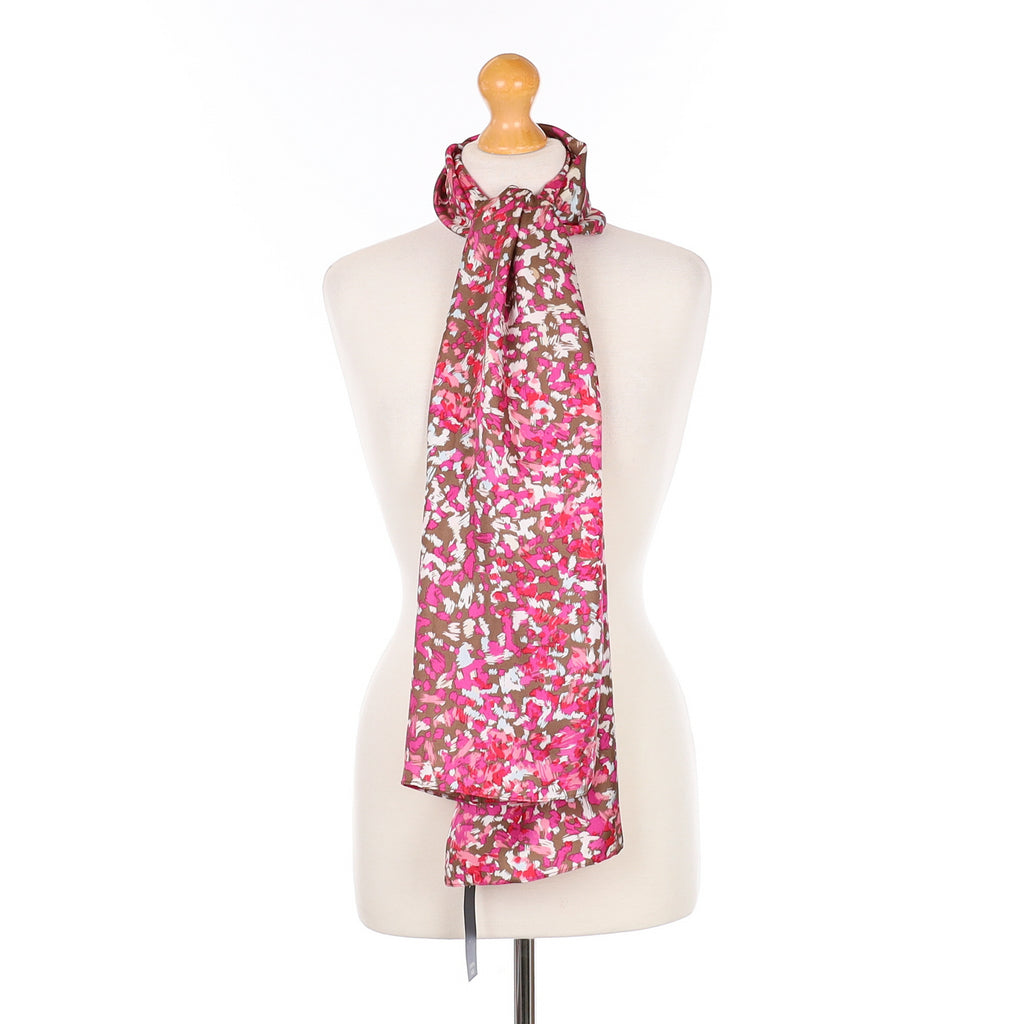 Brand New Viyella Pink Abstract Silk Scarf