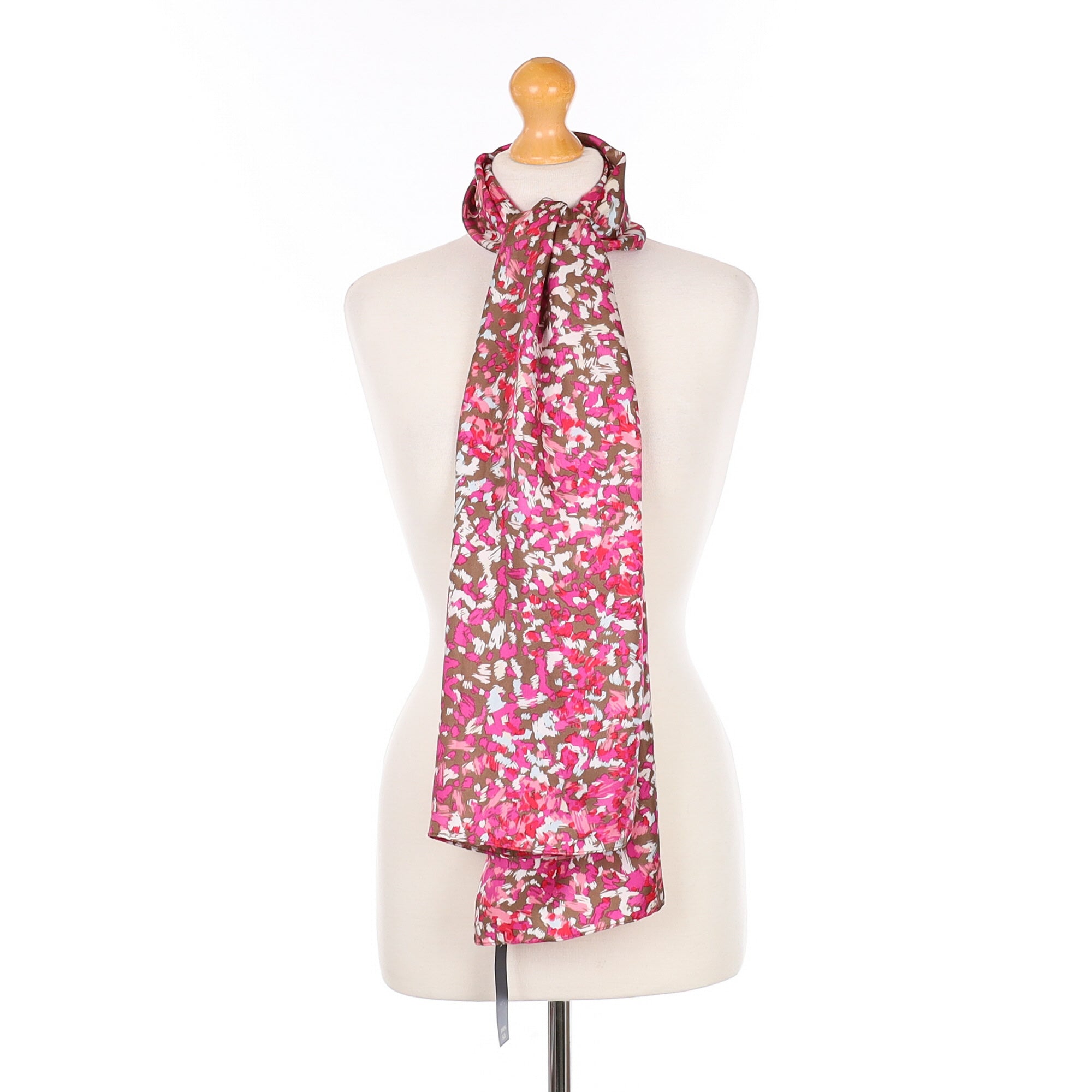 Brand New Viyella Pink Abstract Silk Scarf