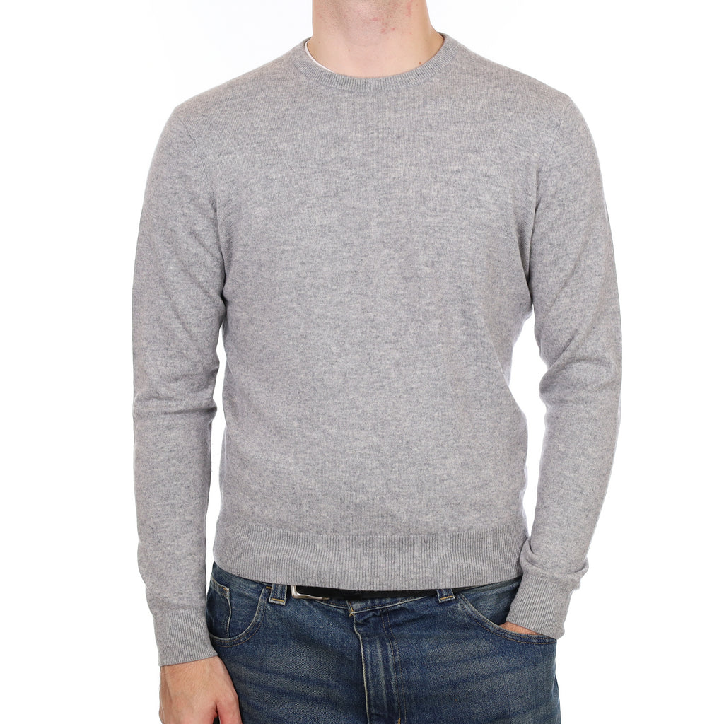 Men’s Smoke Grey Cashmere Crew Neck Jumper Medium