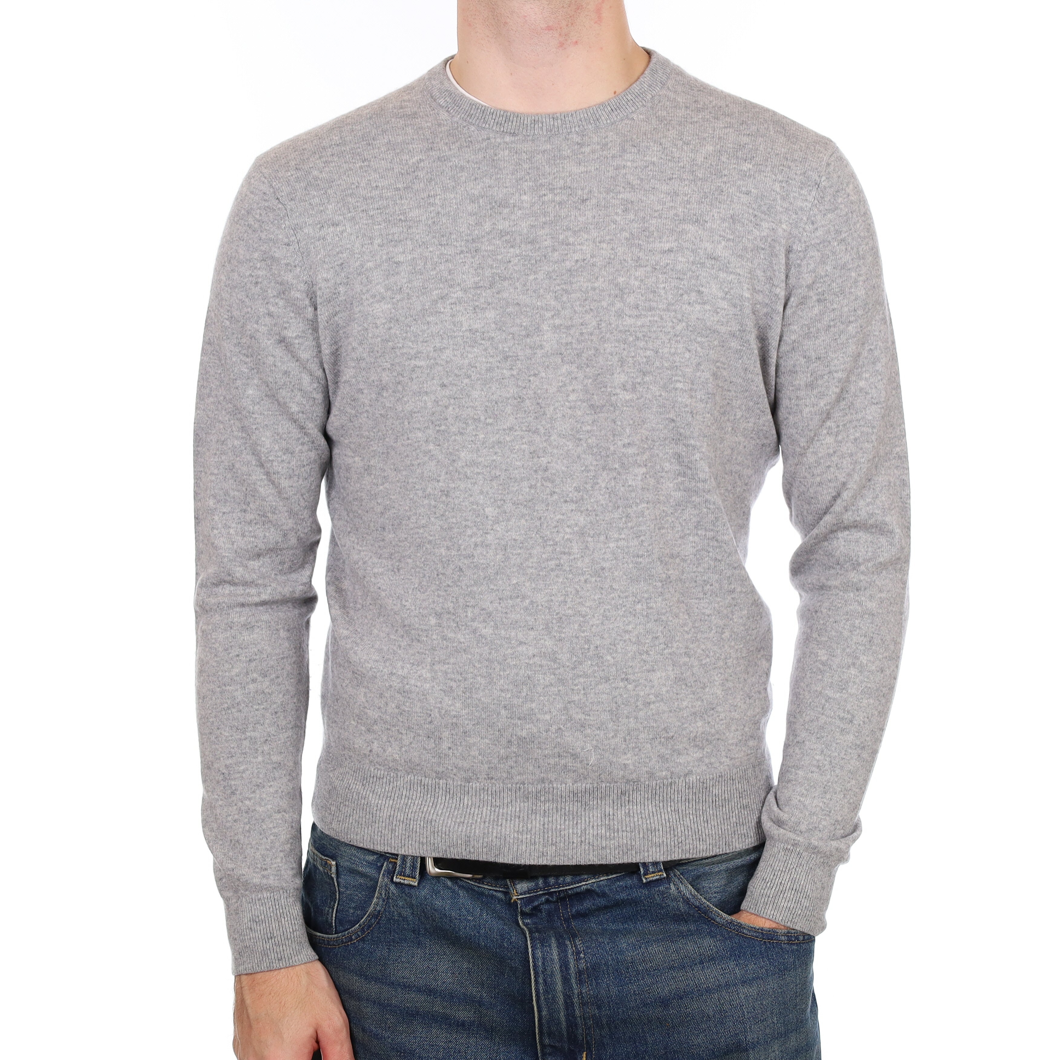 Men’s Smoke Grey Cashmere Crew Neck Jumper Medium
