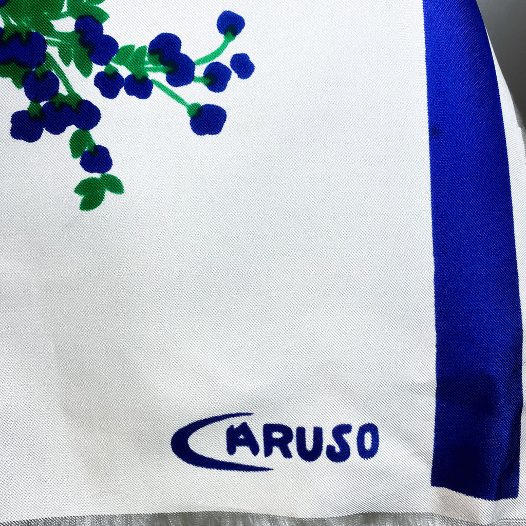 Caruso Italian Floral Vintage Silk Scarf