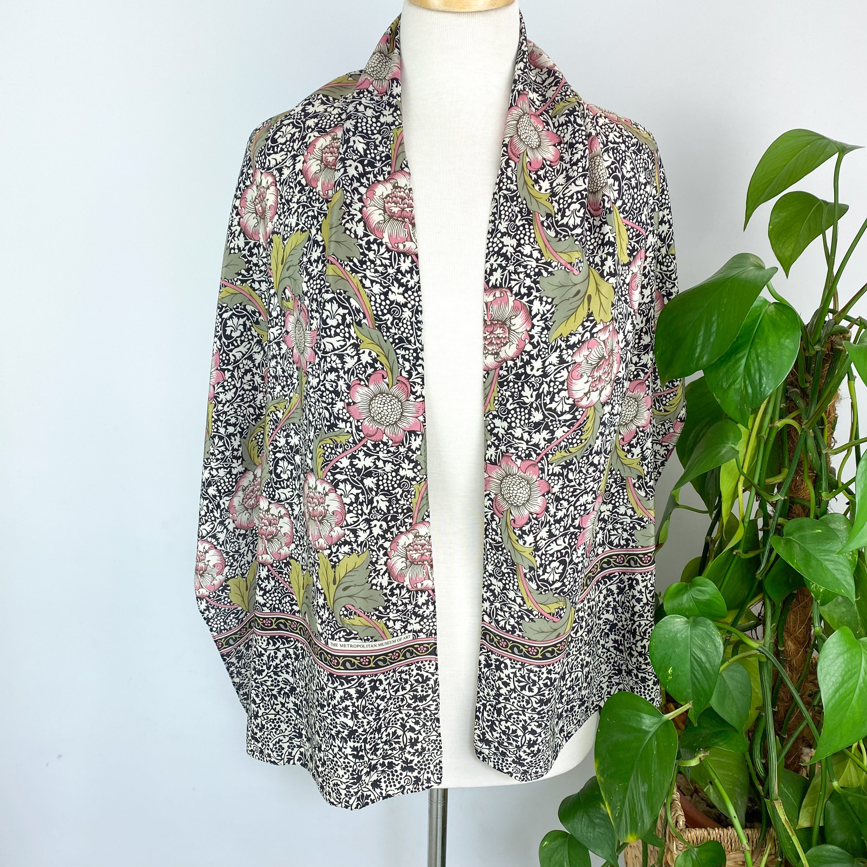Pretty Floral Rectangle Silk Scarf