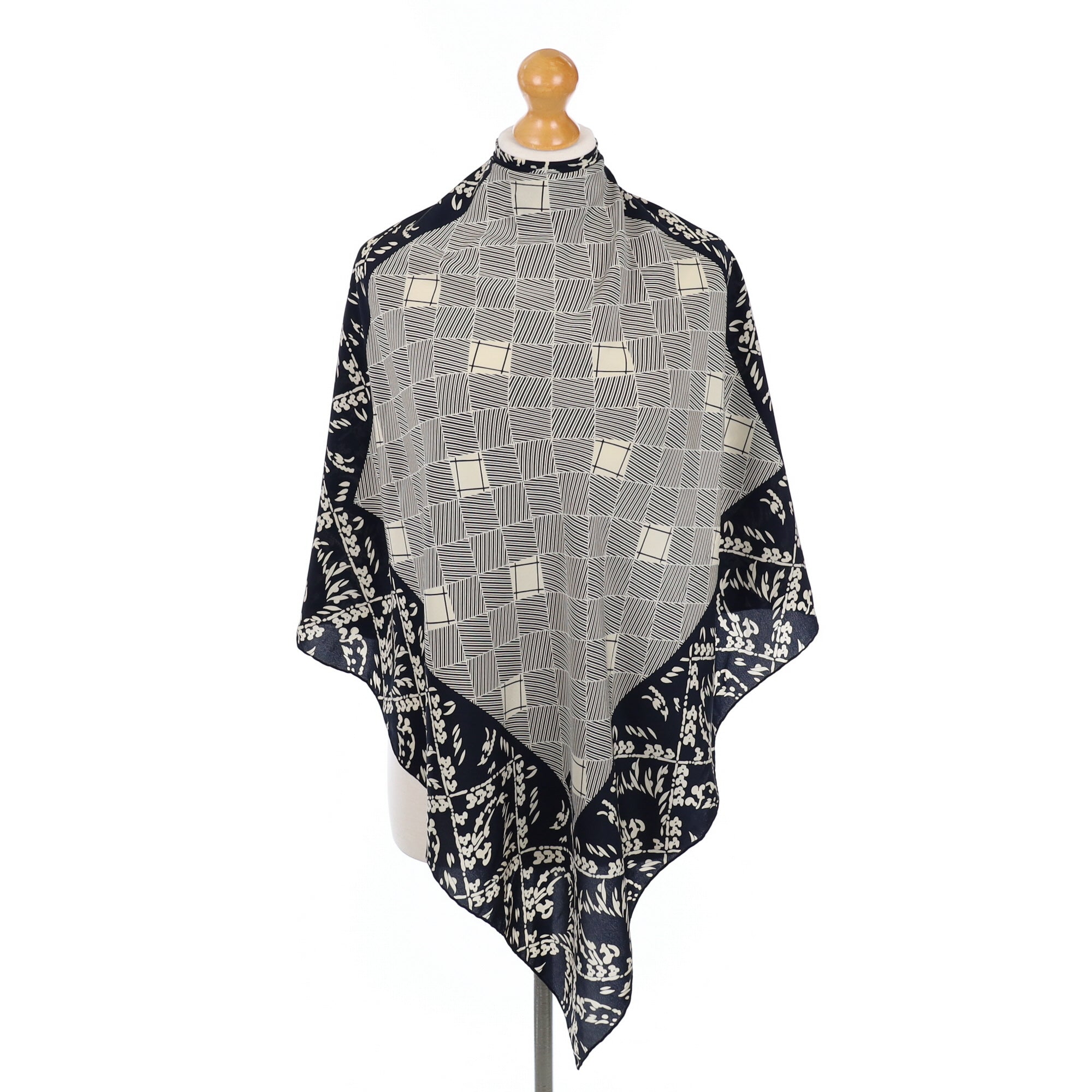 Viyella Navy Silk Scarf