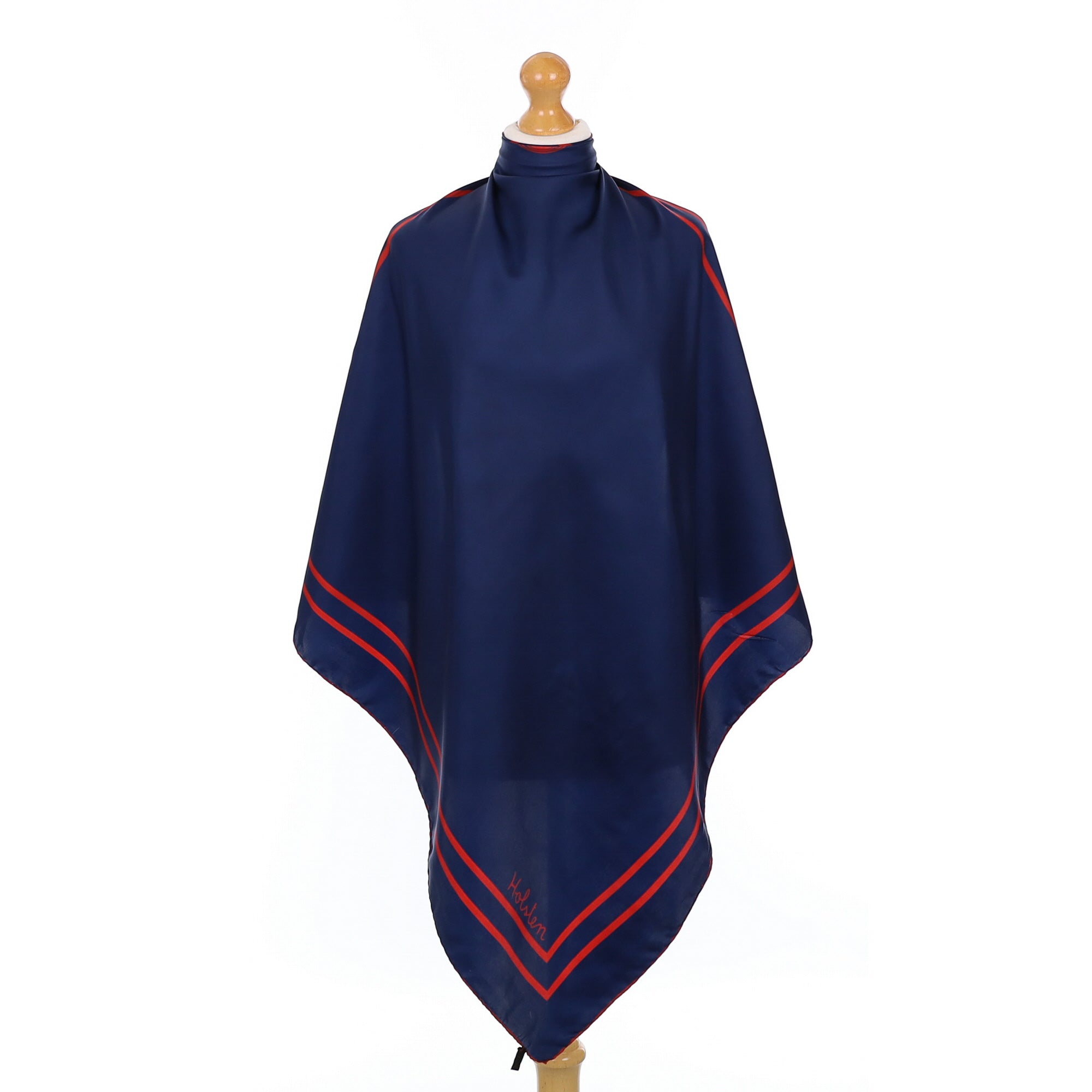 Holsten Navy and Red Silk Scarf