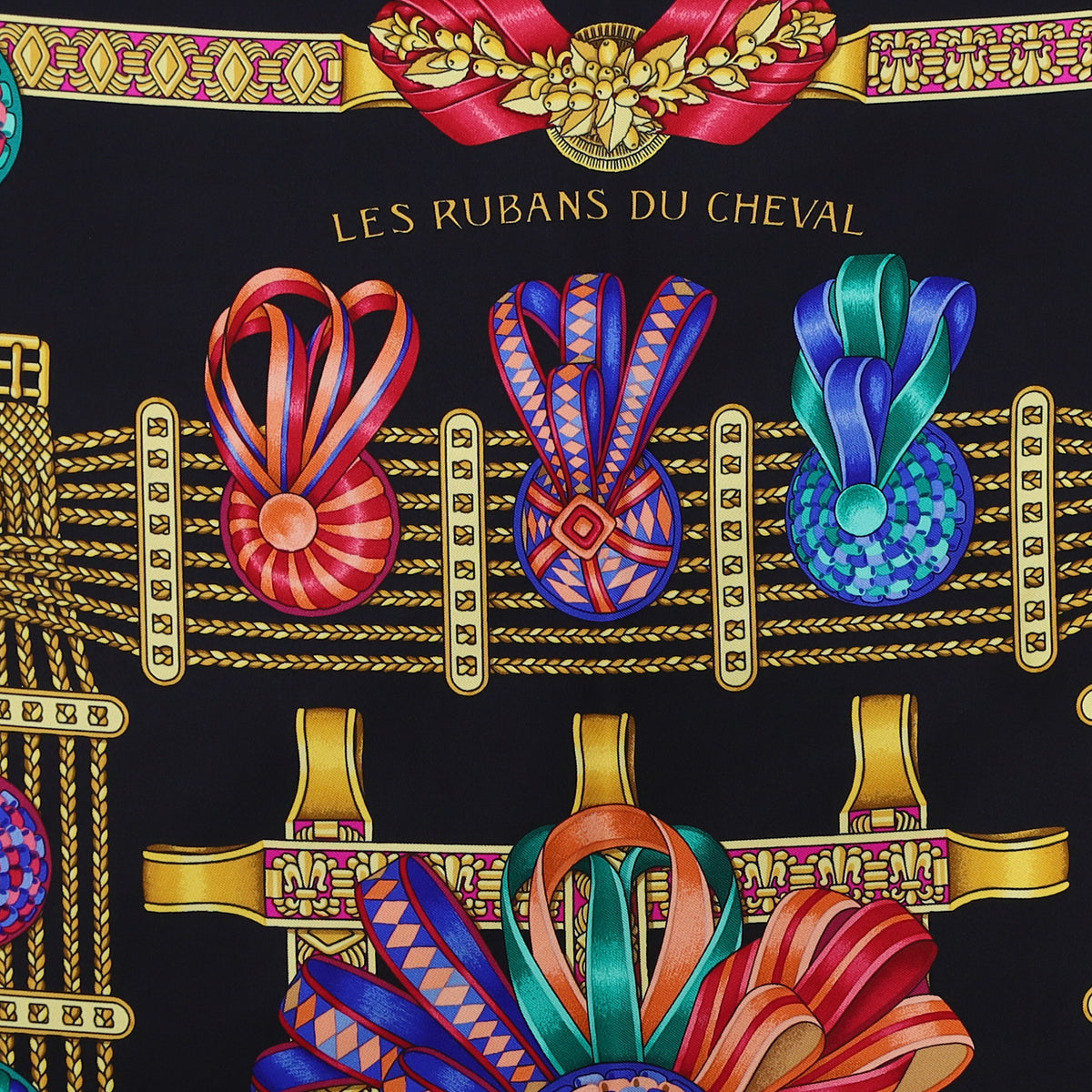 Pristine Boxed Hermès Les Rubans Du Cheval Silk Scarf