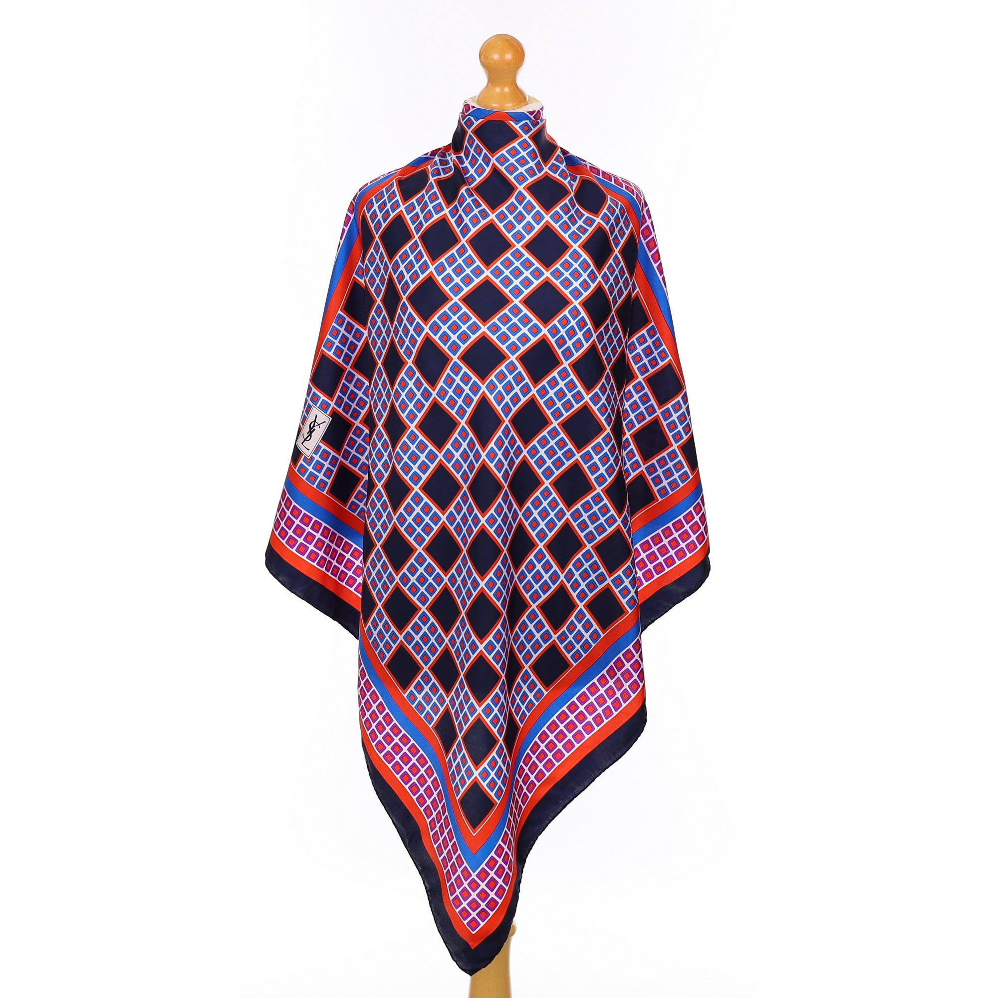 Yves Saint Laurent Square Patterned Silk Scarf