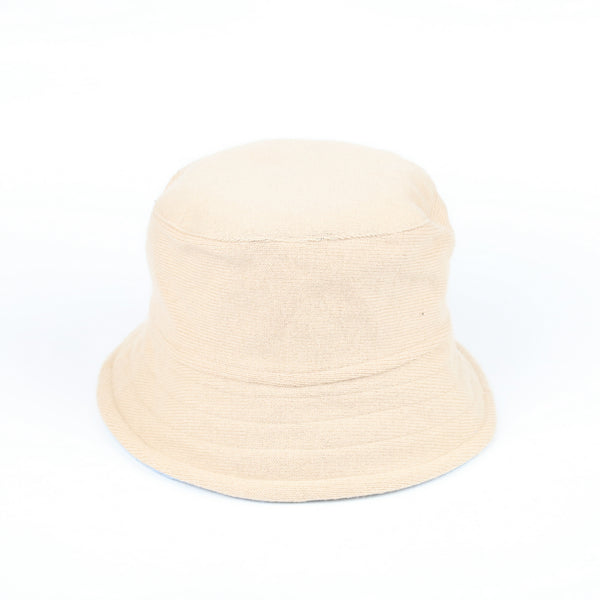 Beige and Powder Blue Reversible Cashmere Bucket Hat Medium