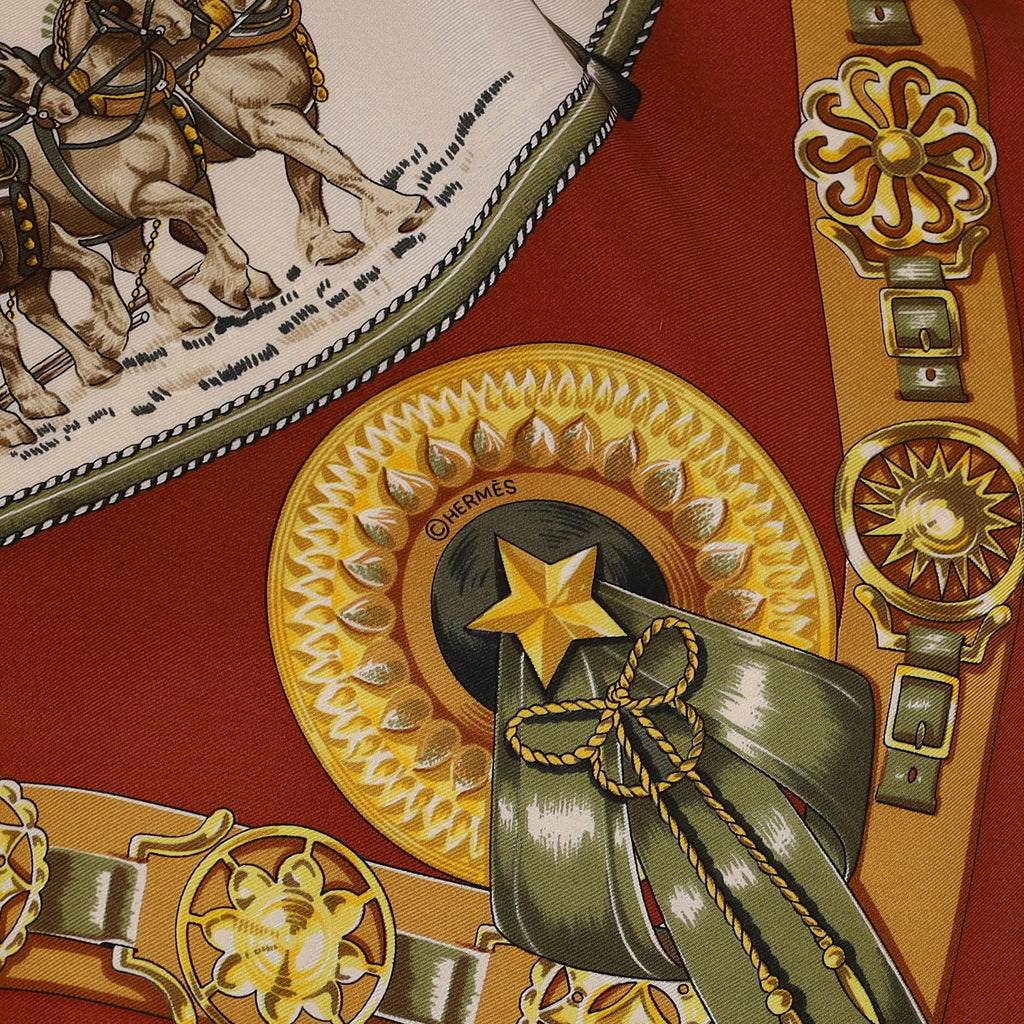 Hermès Chevaux De Trait Silk Scarf