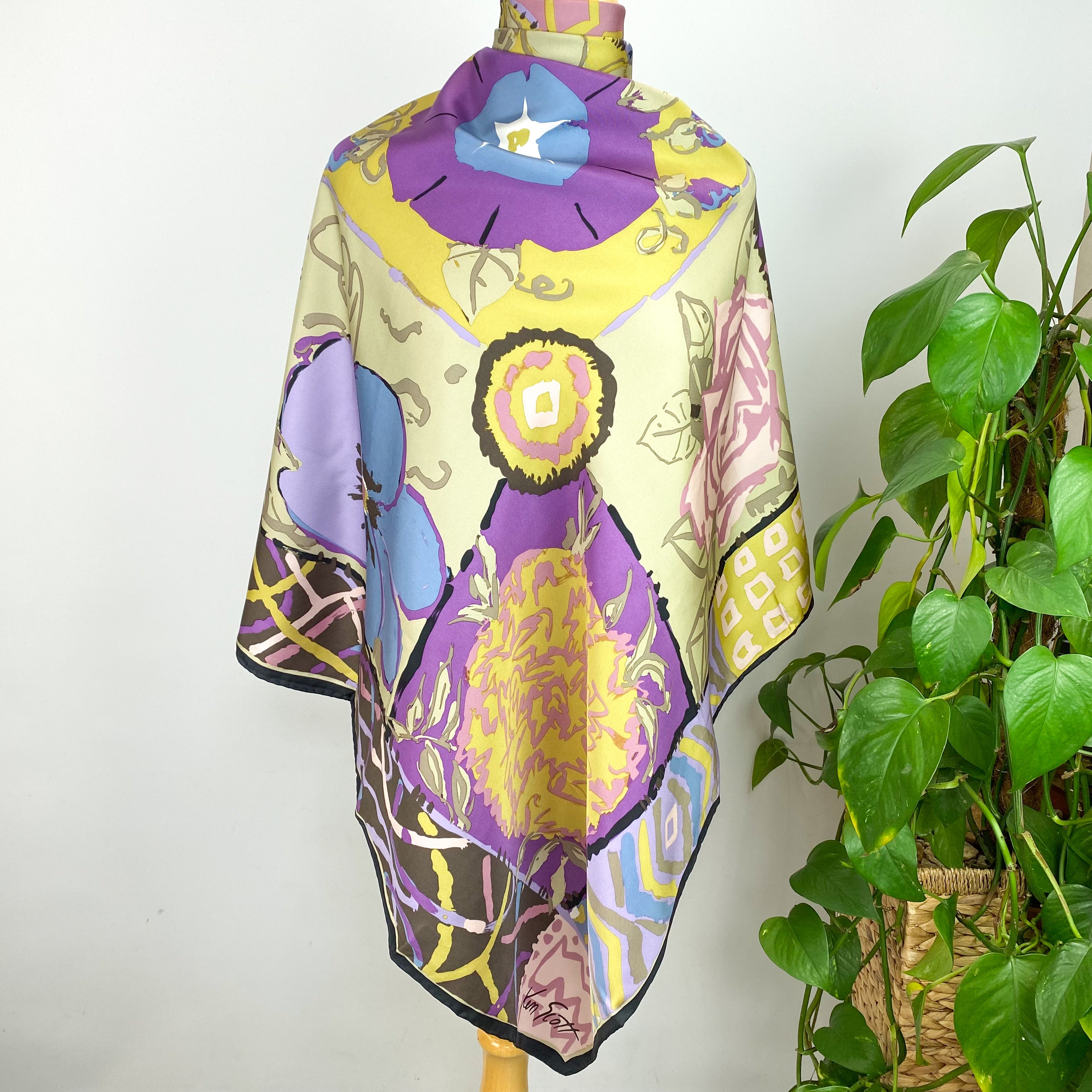 Ken Scott Abstract Silk Scarf