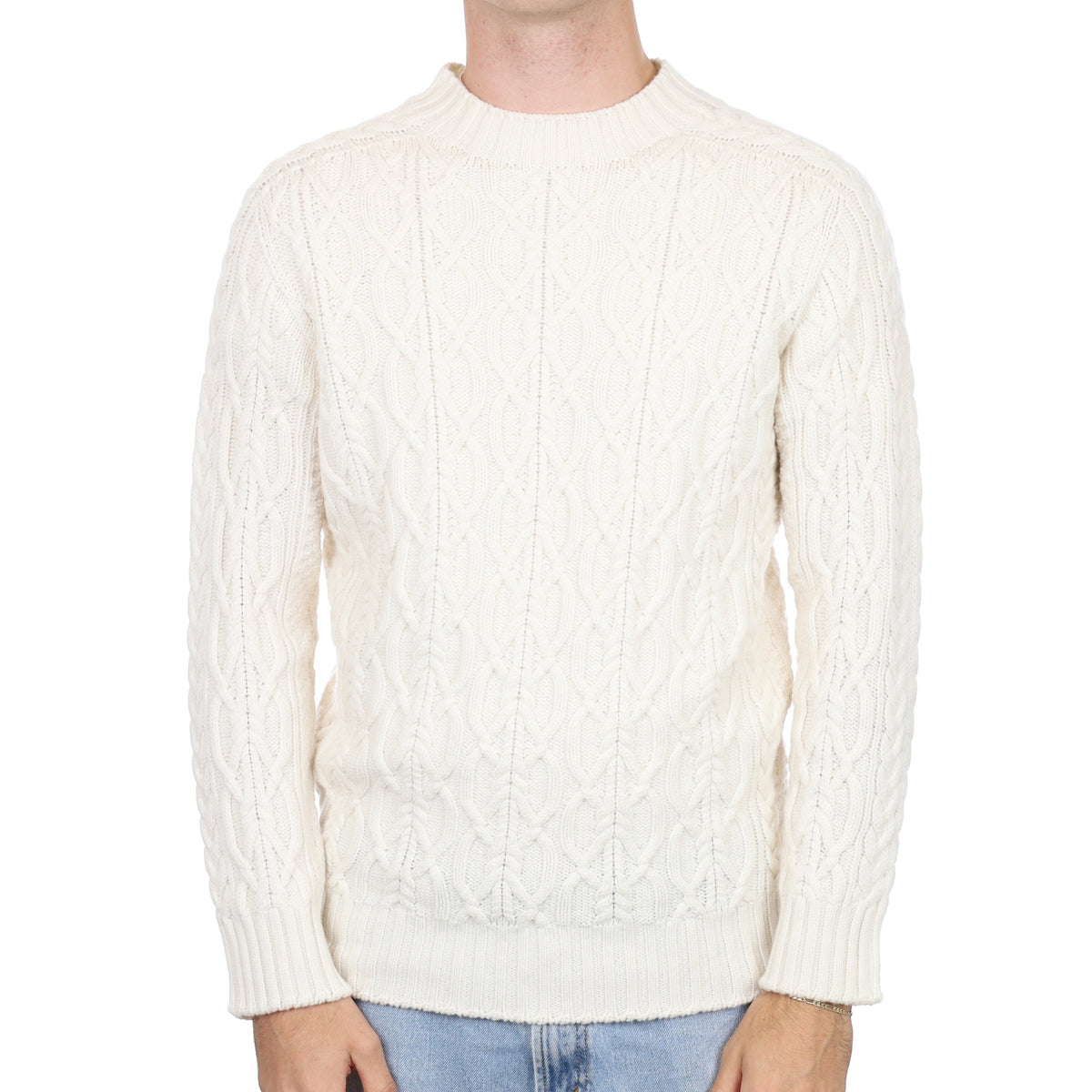 Men’s Brand New Scottish Vanilla Cream Cashmere Crew Neck Jumper Medium