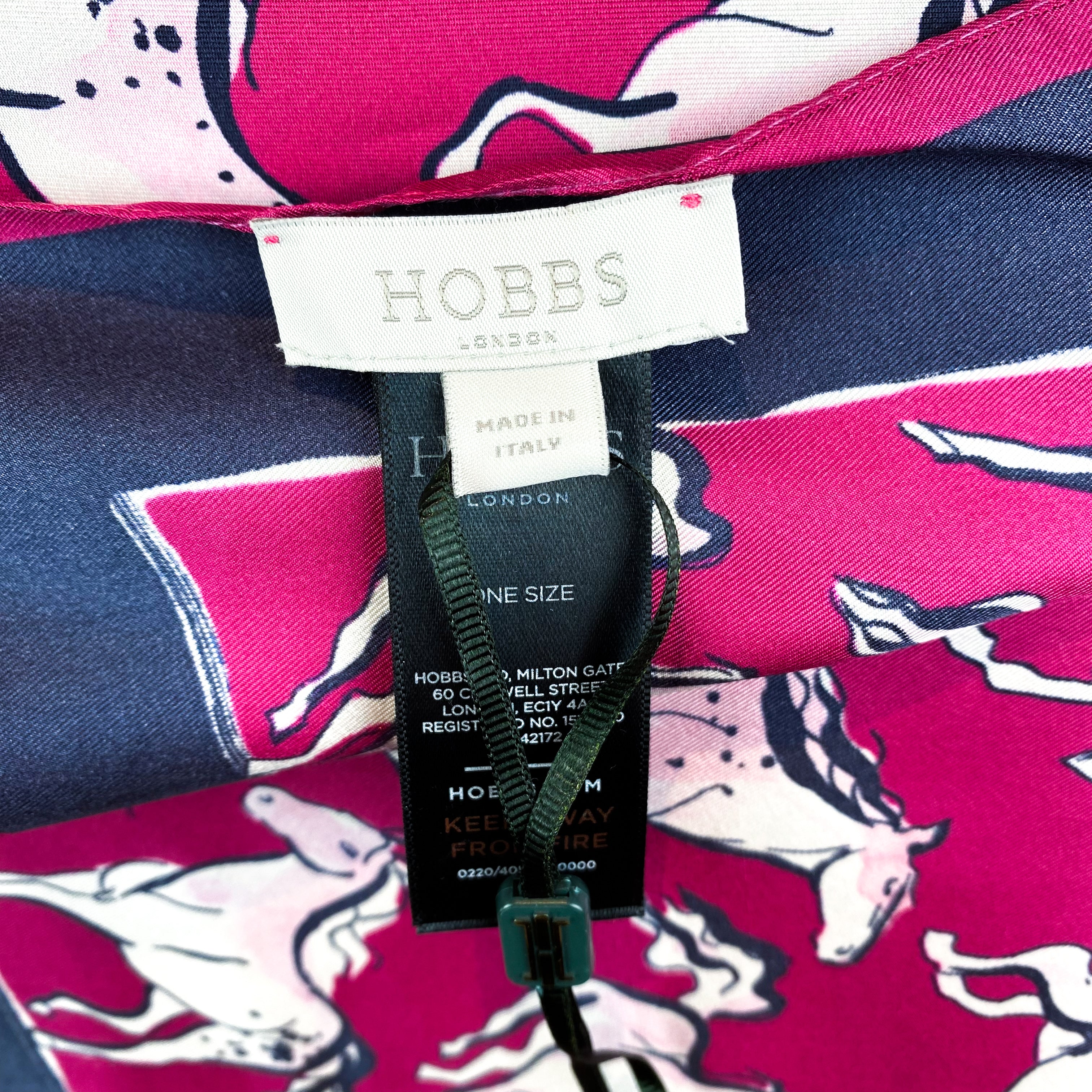 Hobbs Modern Pink Silk Scarf