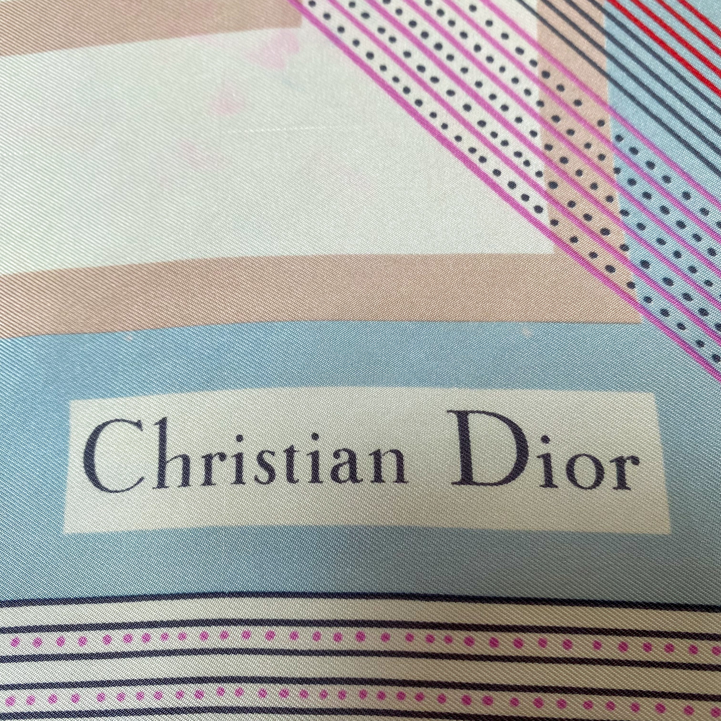 1960s Christian Dior Vintage Silk Scarf