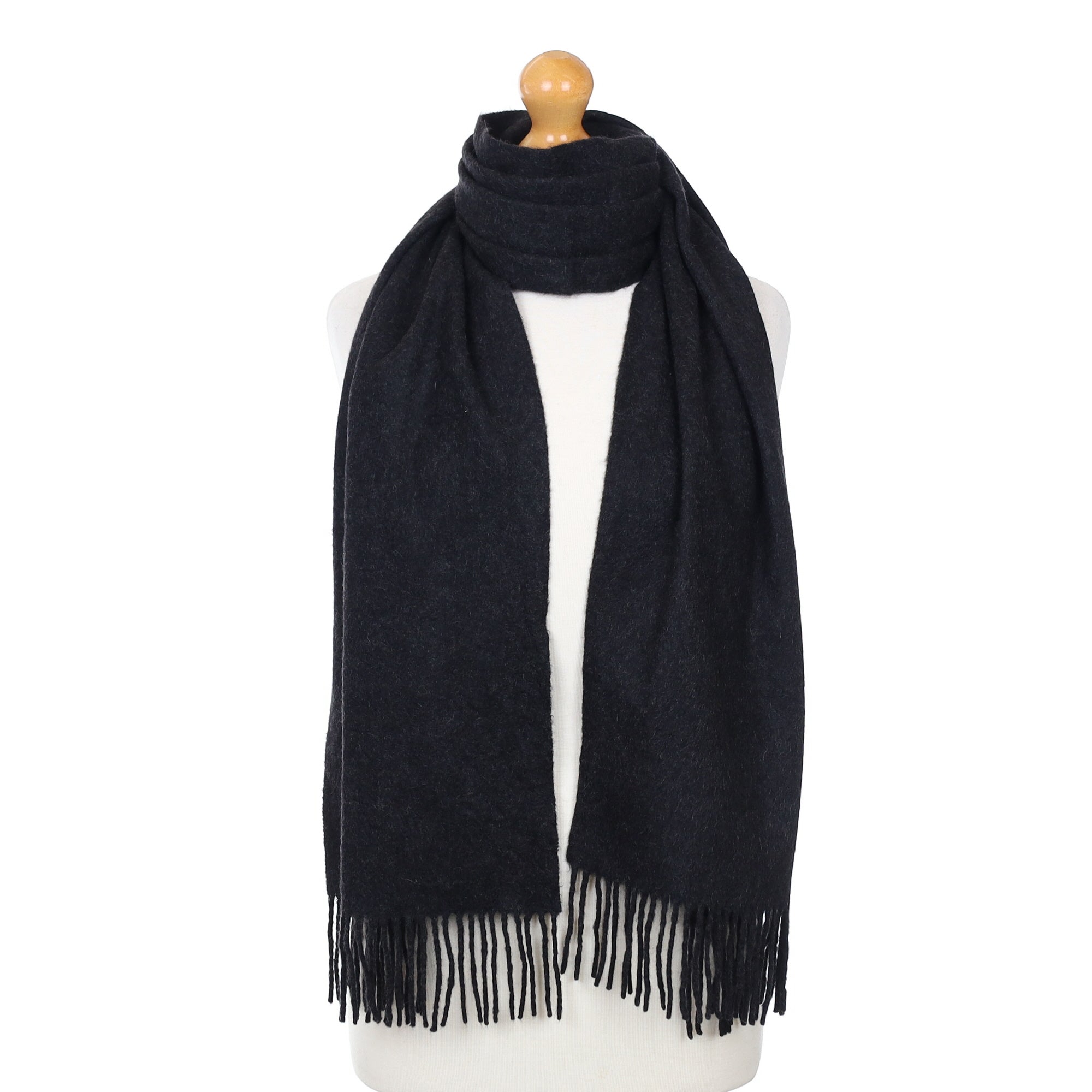 Graphite Grey Cashmere Woven Scarf