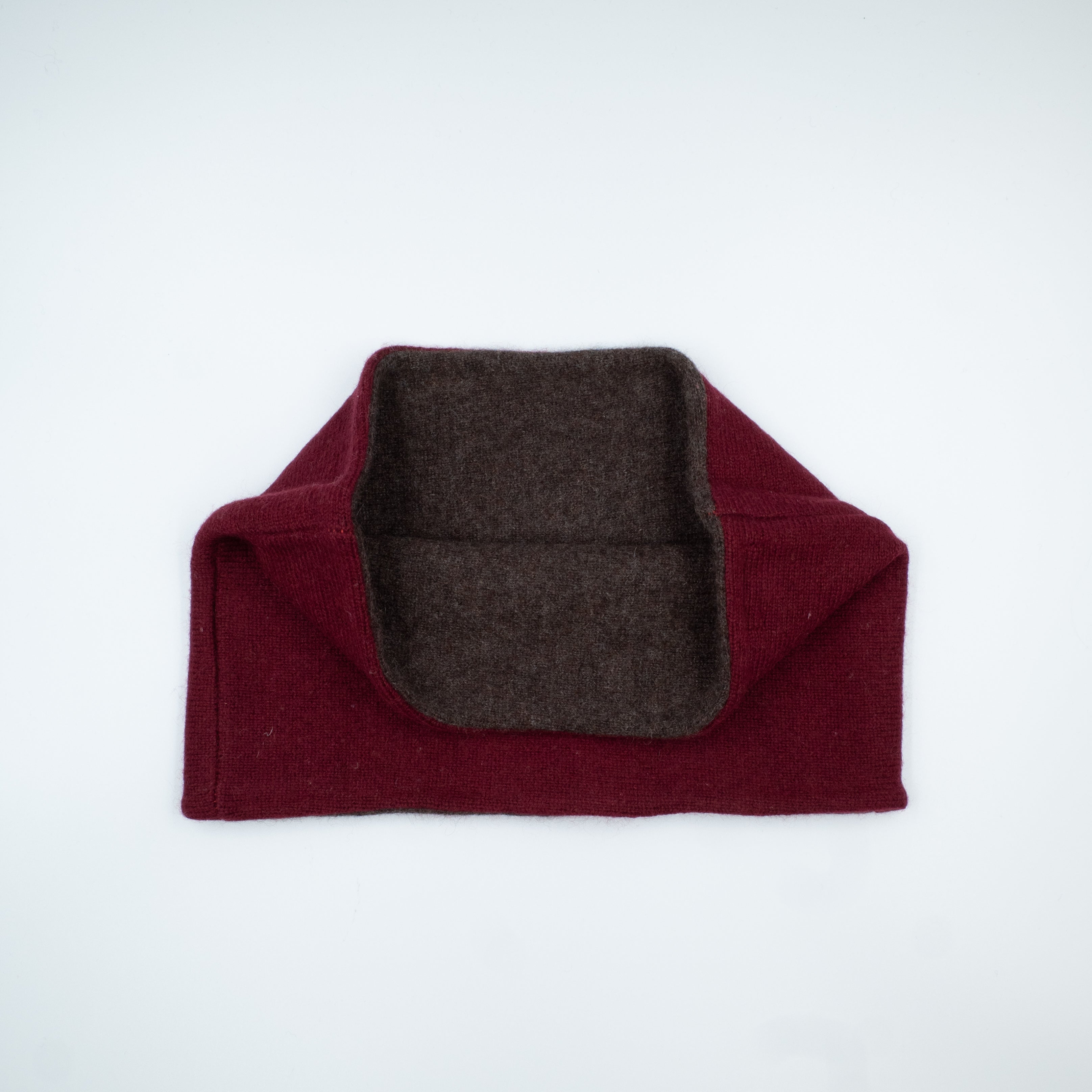 Burgundy Red and Brown Neck Warmer