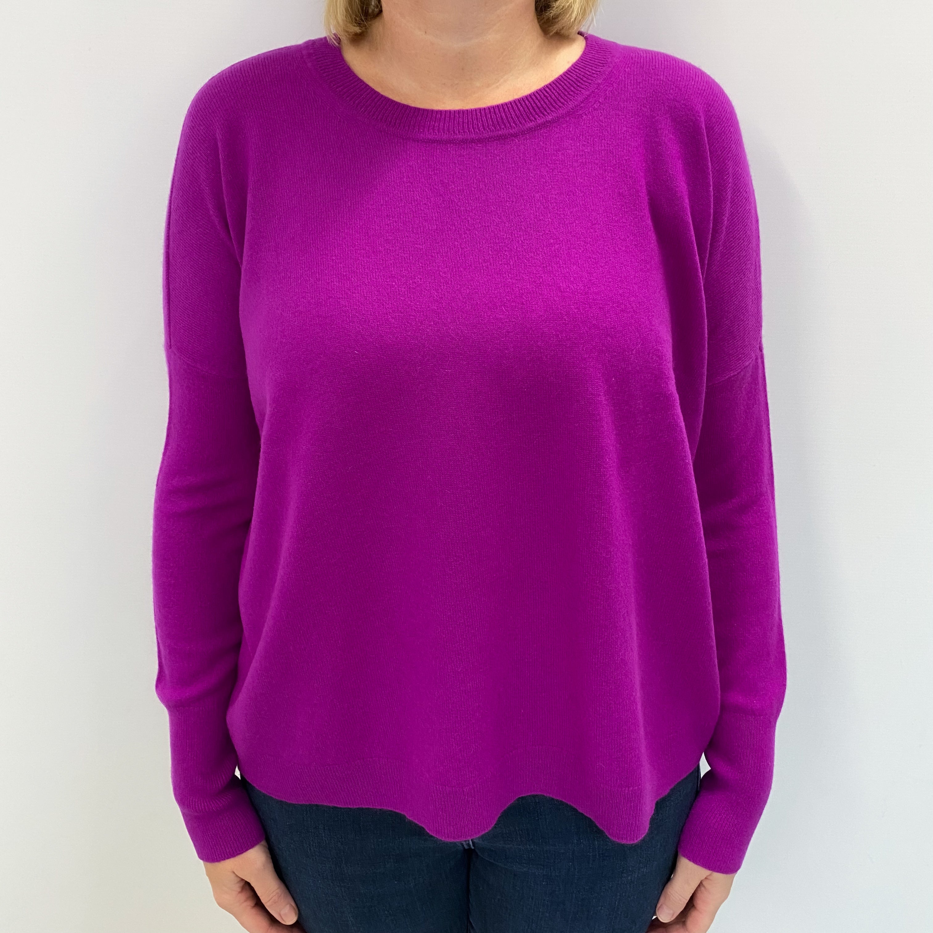 Pansy Purple Cashmere Crew Neck Jumper Large