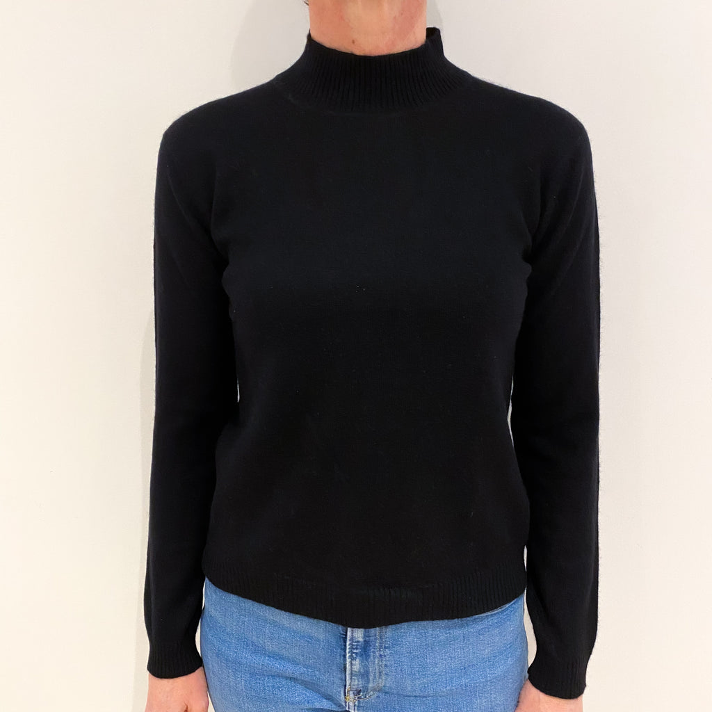 Black Cashmere Turtle Neck Jumper Small