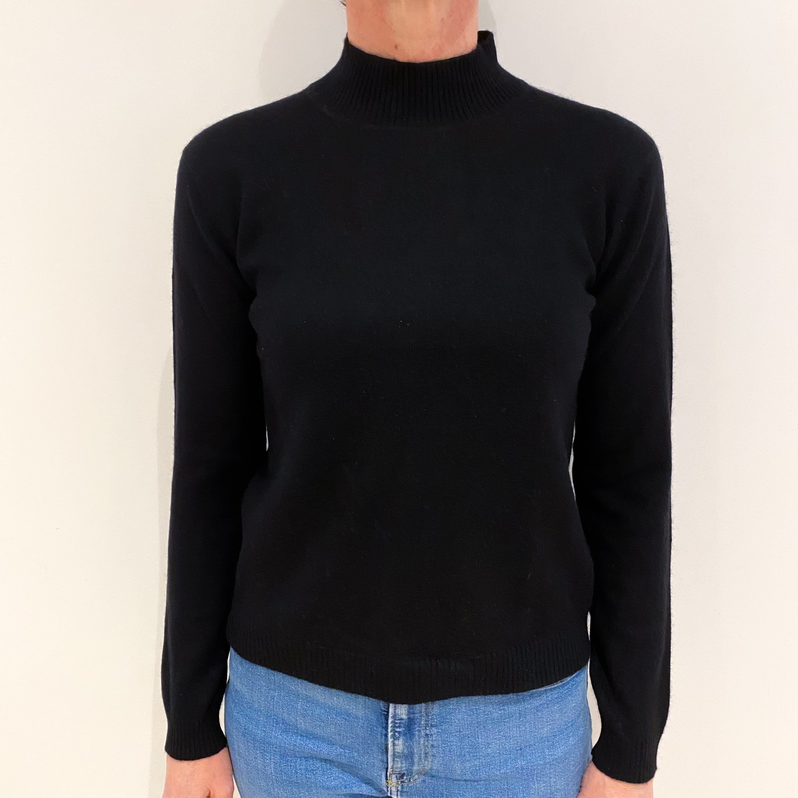 Black Cashmere Turtle Neck Jumper Small