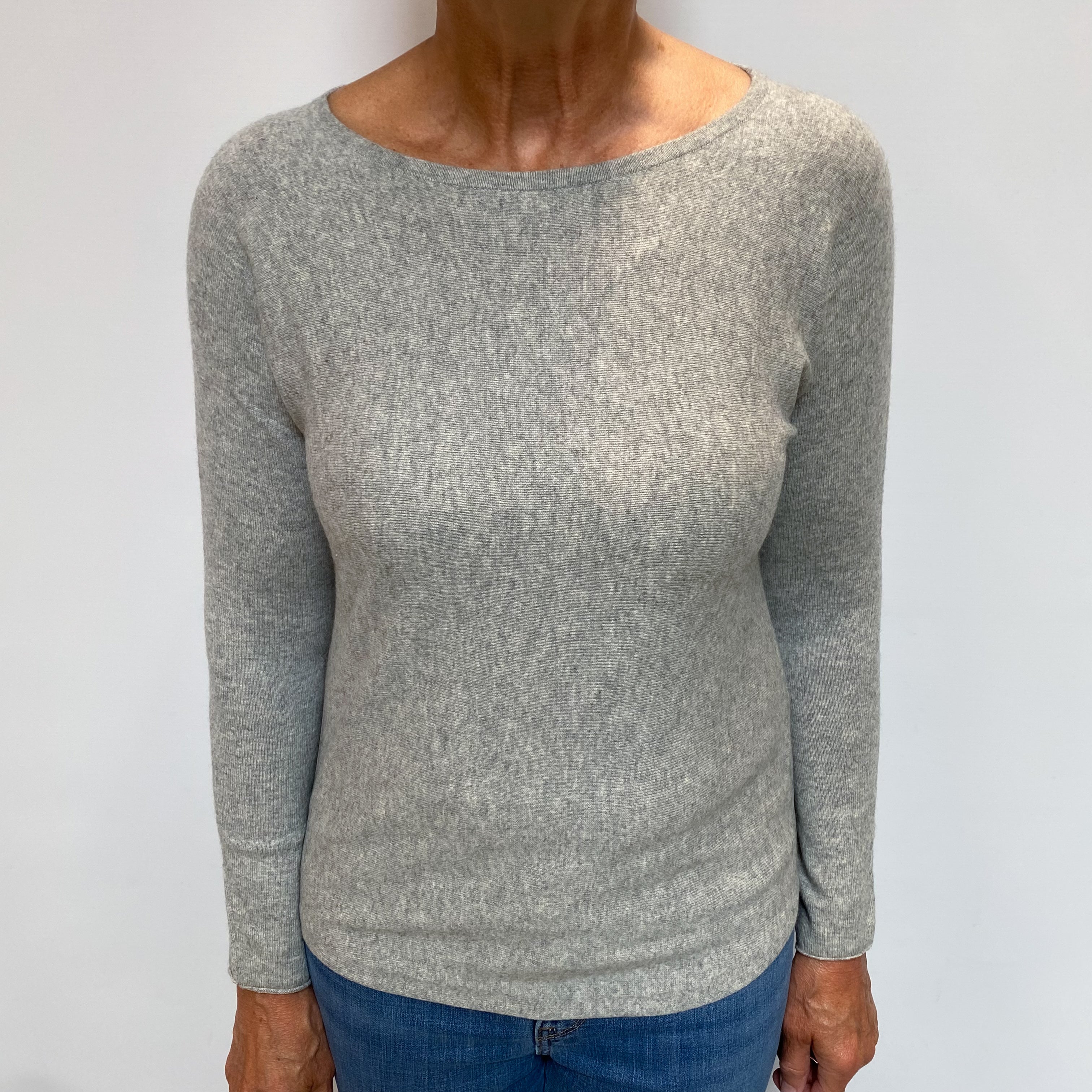 Smoke Grey Cashmere Crew Neck Jumper Medium