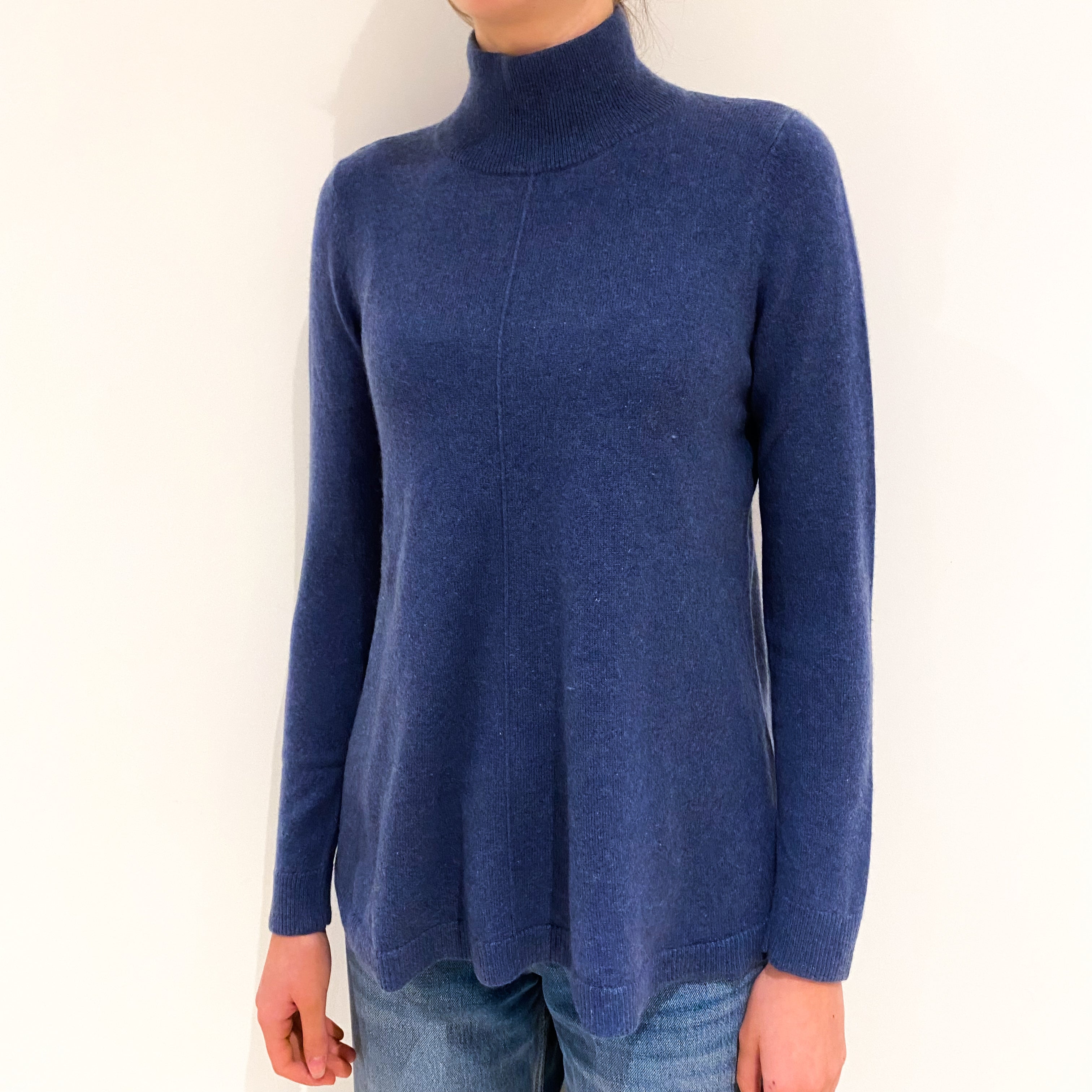 Airforce Blue Cashmere  Turtle-Neck Jumper Extra Small