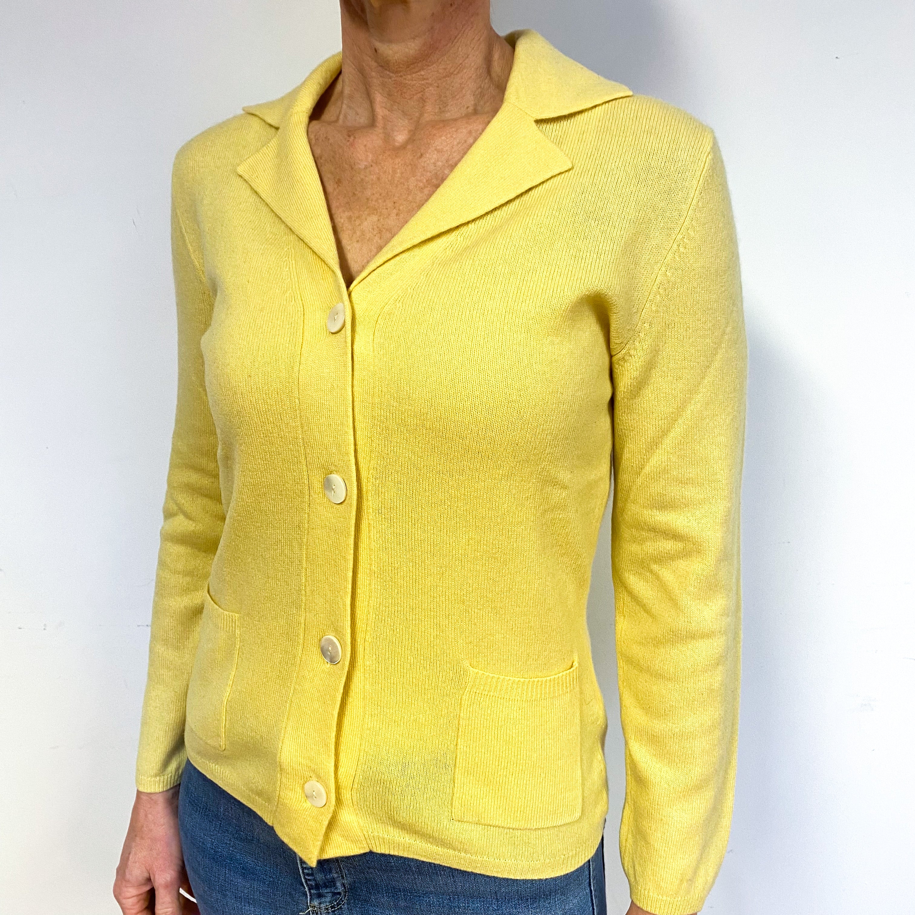 Sunflower Yellow Cashmere Cardigan Medium