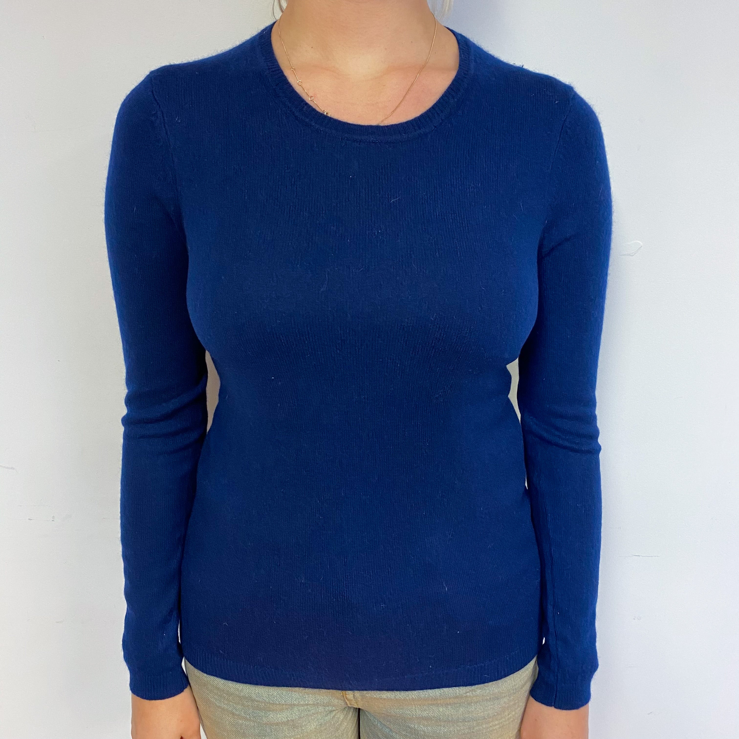 Navy Blue Cashmere Crew Neck Jumper Small