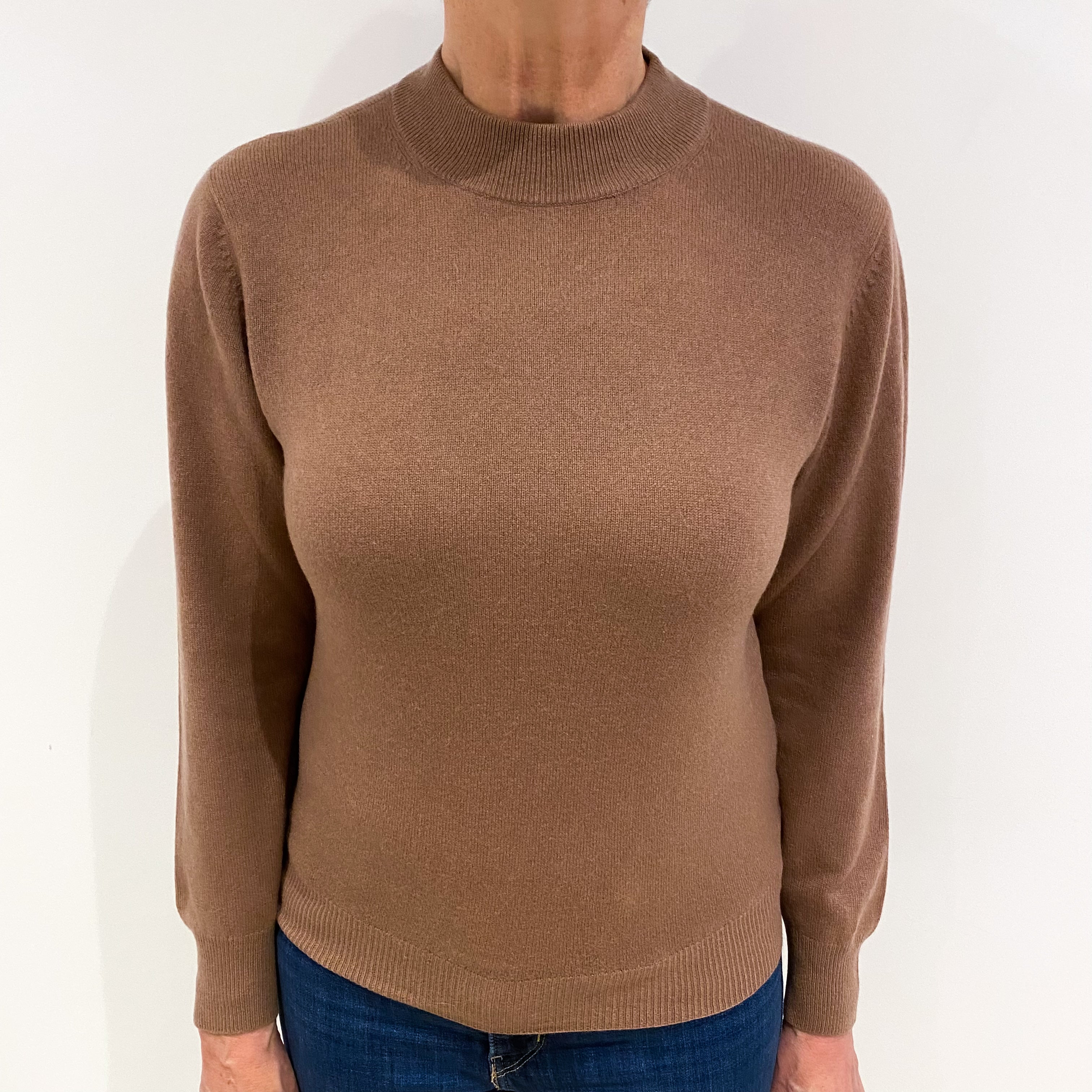 Nutmeg Brown Cashmere Turtle Neck Jumper Medium