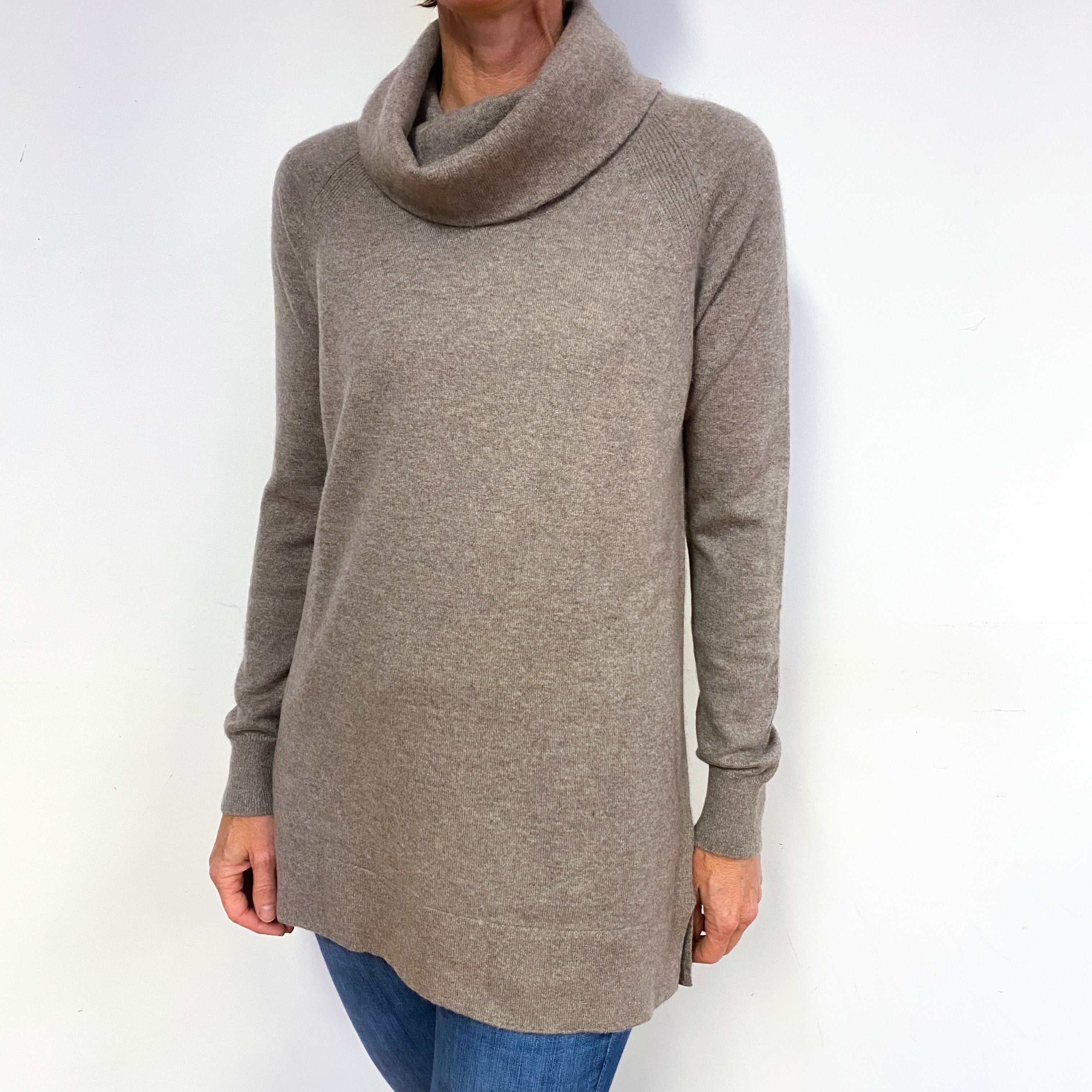 Donkey Brown Cashmere Polo Neck Tunic Medium