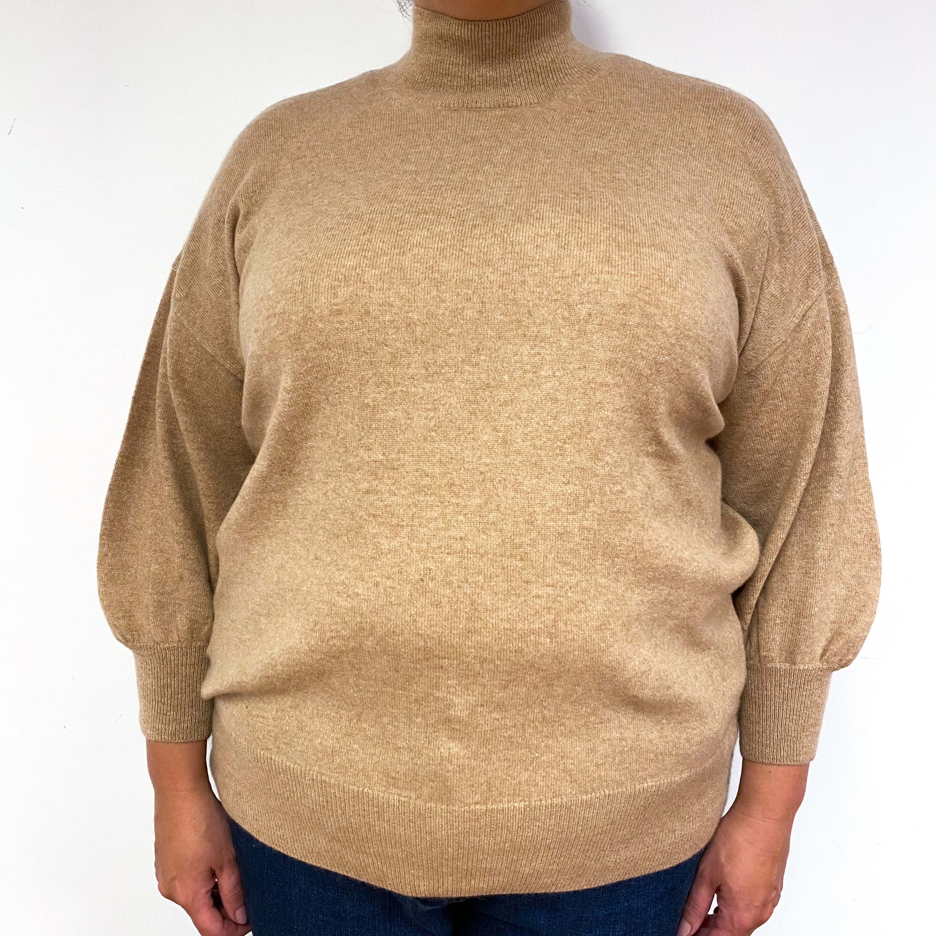 Fudge Brown Cashmere Turtle Neck Jumper Extra Large