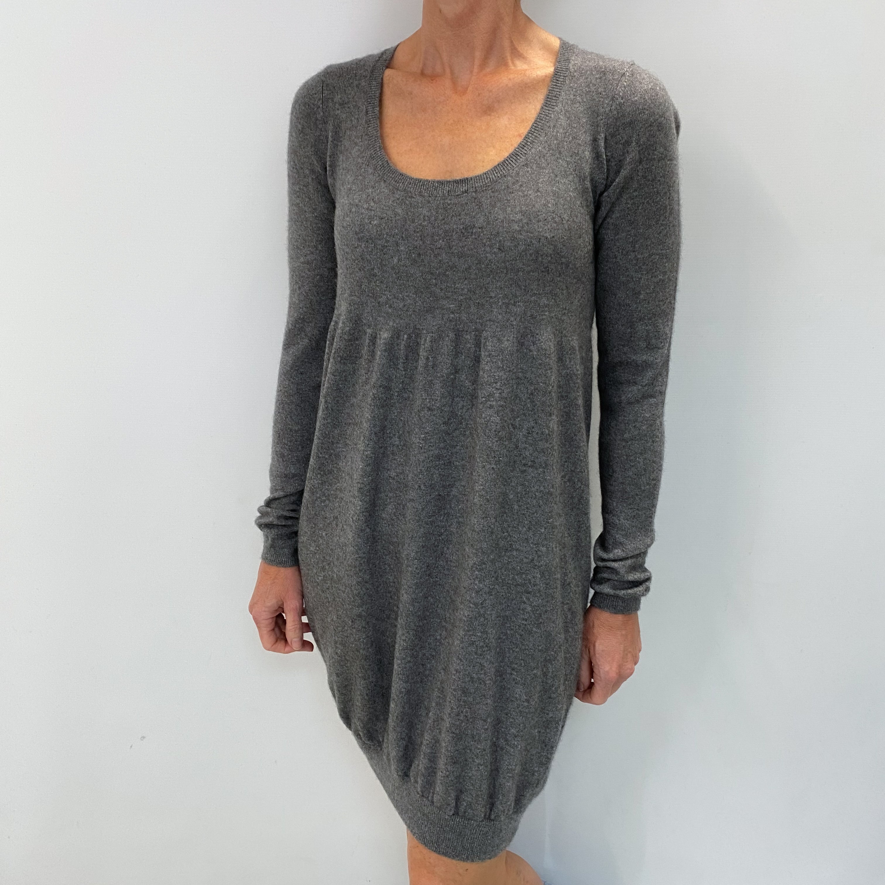 Vince Slate Grey Cashmere Scoop Neck Dress Small