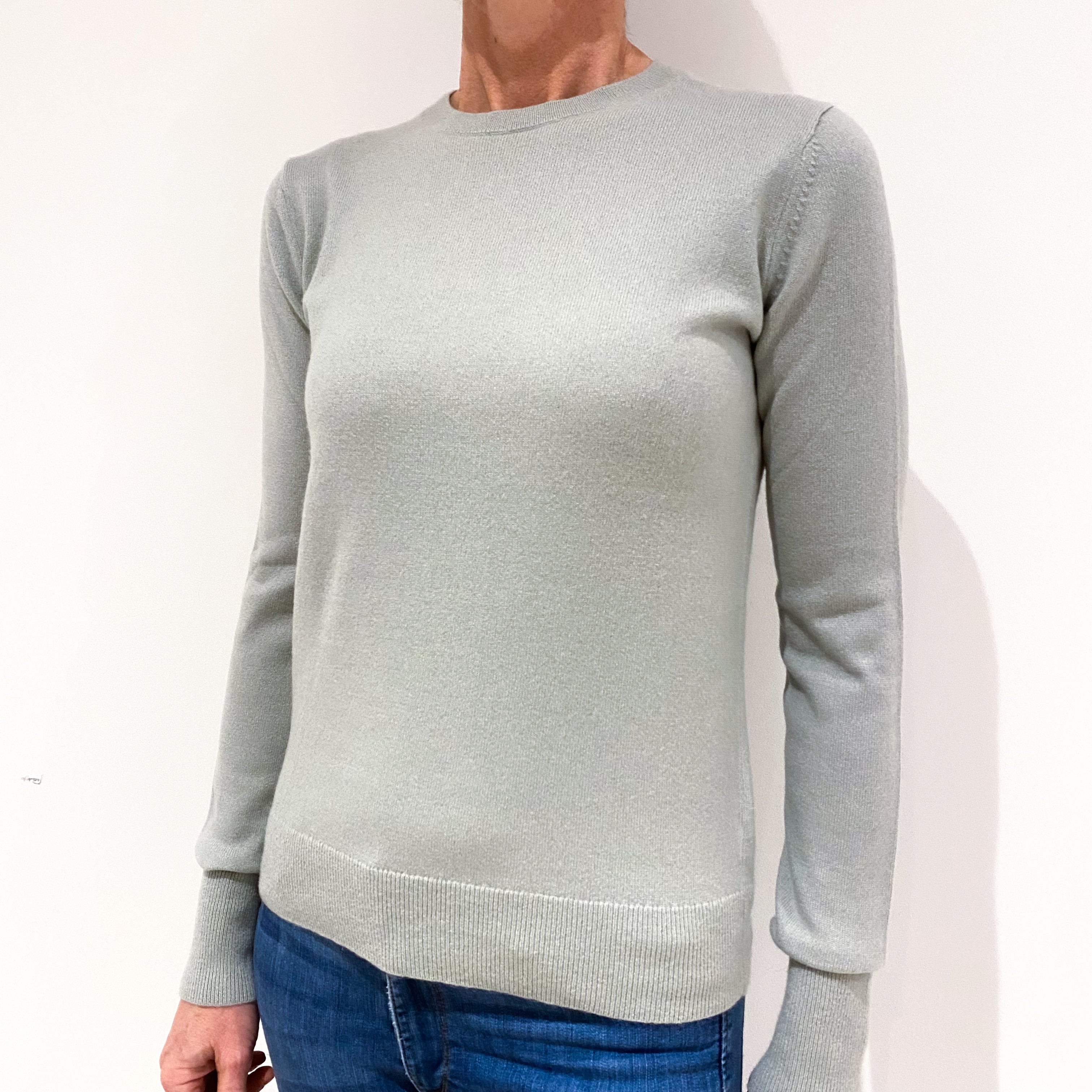 Mint Green Cashmere Crew Neck Jumper Small