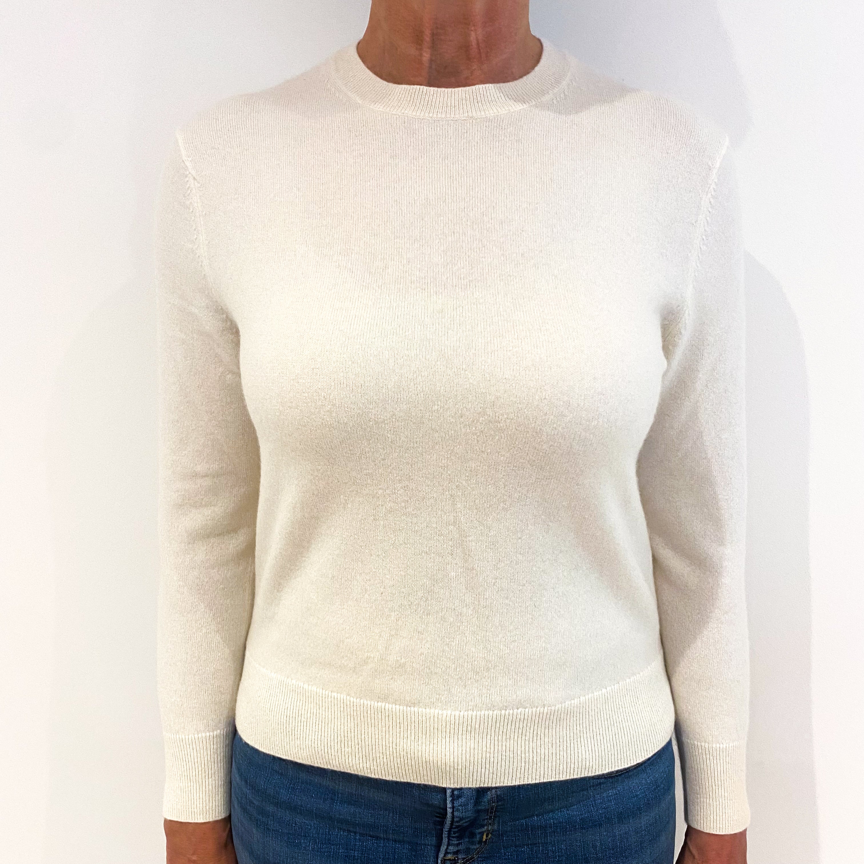 Cream Cashmere Crew Neck Jumper Medium
