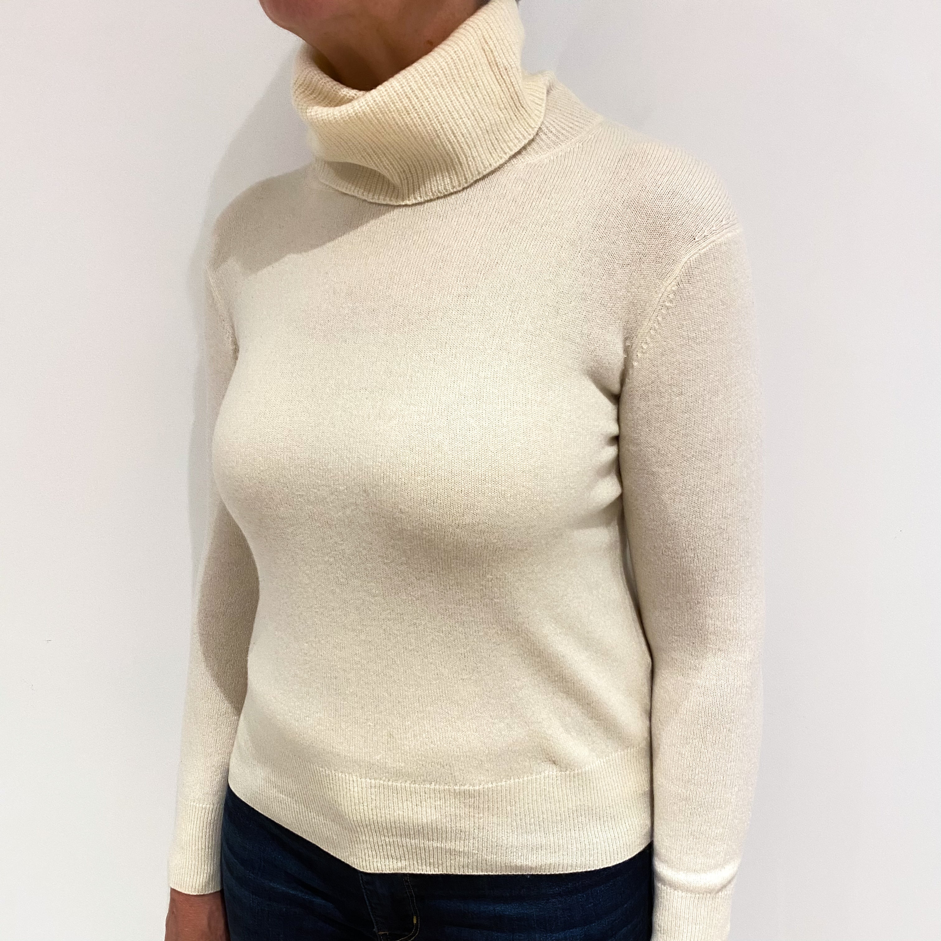 Cream Cashmere Cowl Neck Jumper Medium